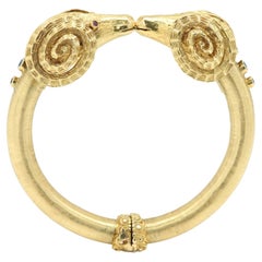 Zolotas Ram's Head Greek Bangle 18k Yellow Gold made in Greece