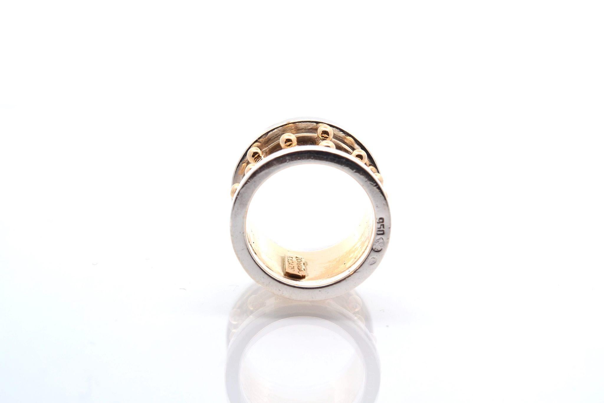 Zolotas Ring aus 18 Karat Gelbgold und Silber im Angebot 2