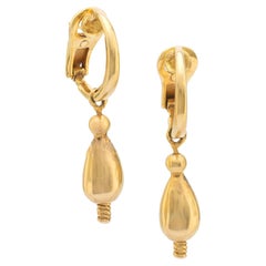 Zolotas vintage 18k yellow gold drop earrings