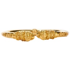 Zolotas Vintage Greek 22 Karat Torque Cuff Bangle Bracelet