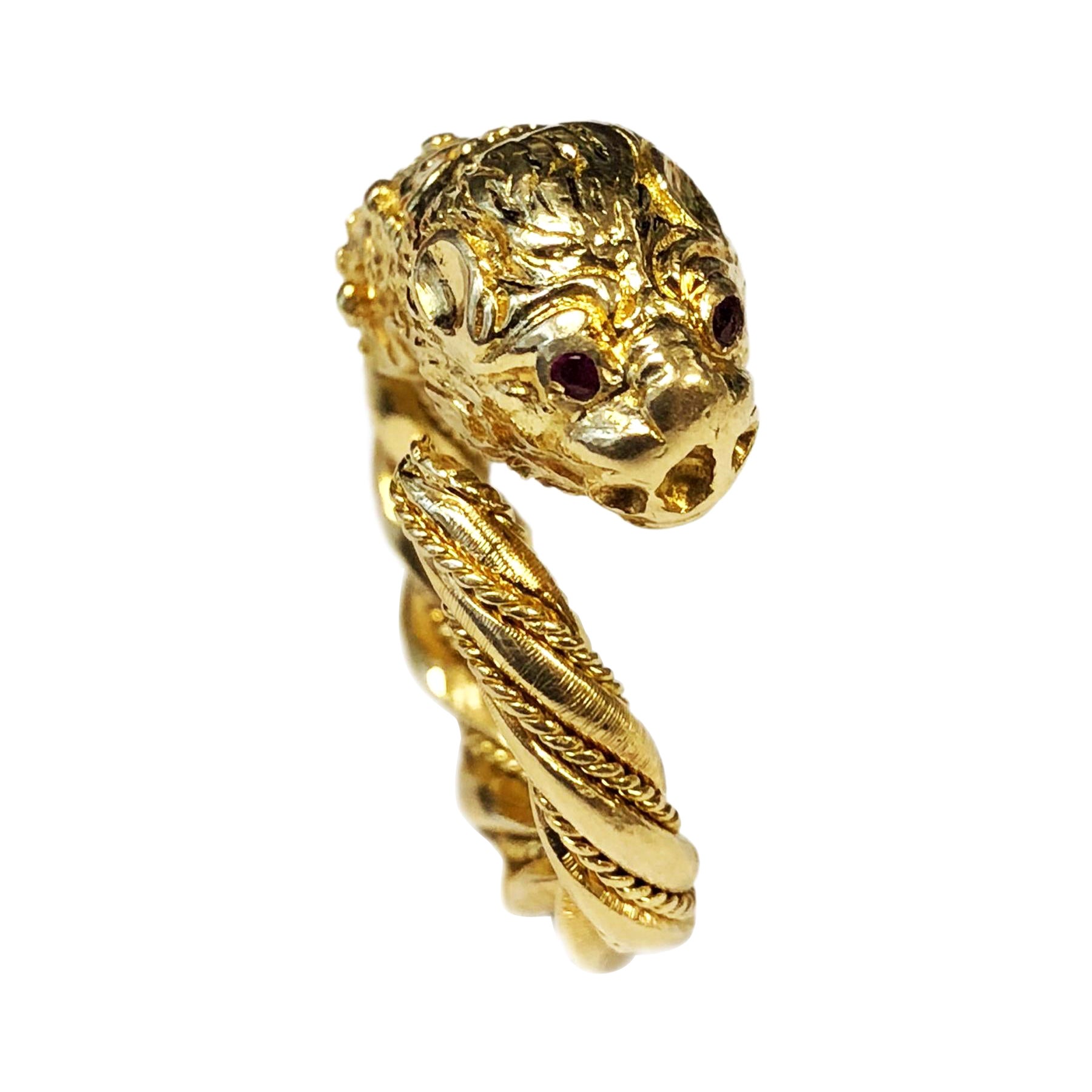 Zolotas Bague en or jaune et chimère sertie de pierres précieuses