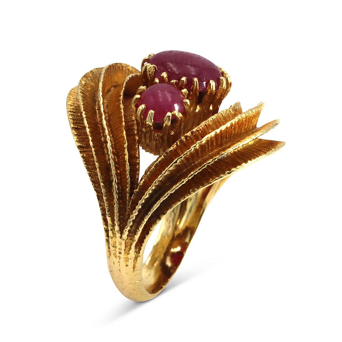 Zolotas Yellow Gold and Ruby Ring In Excellent Condition In New York, NY