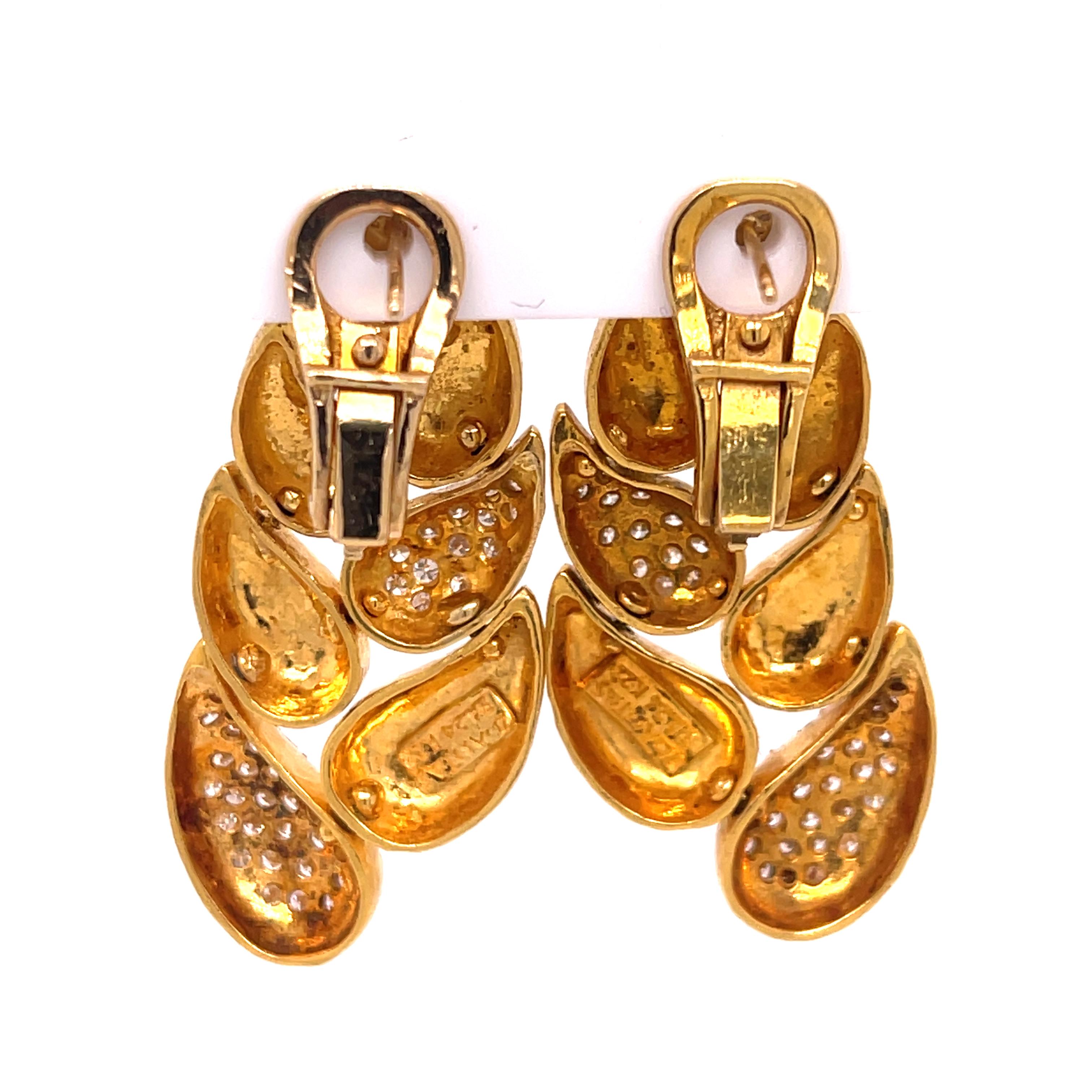 Modern Zolotas Yellow Gold Diamond Earrings