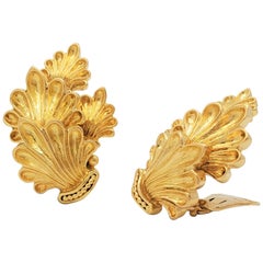 Zolotas Yellow Gold Foliate Earrings
