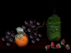 Used Fruits from my garden #5. Fruits. Digital Collage Color Photograph