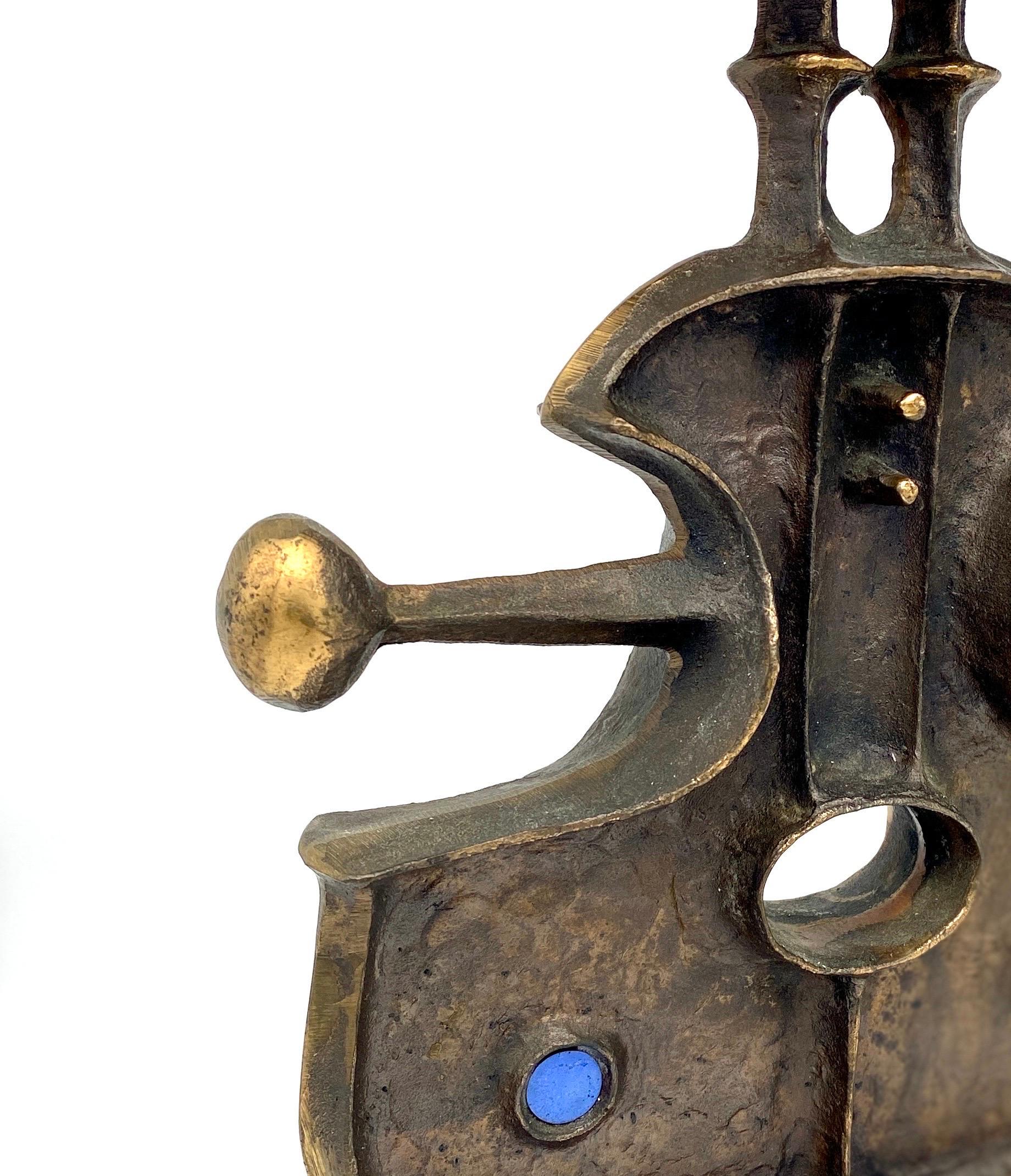 Zoltan Pap Skulpturaler Kerzenständer aus Bronze Zultan Pap Brutalismus Mid Century Modern (Handgefertigt) im Angebot