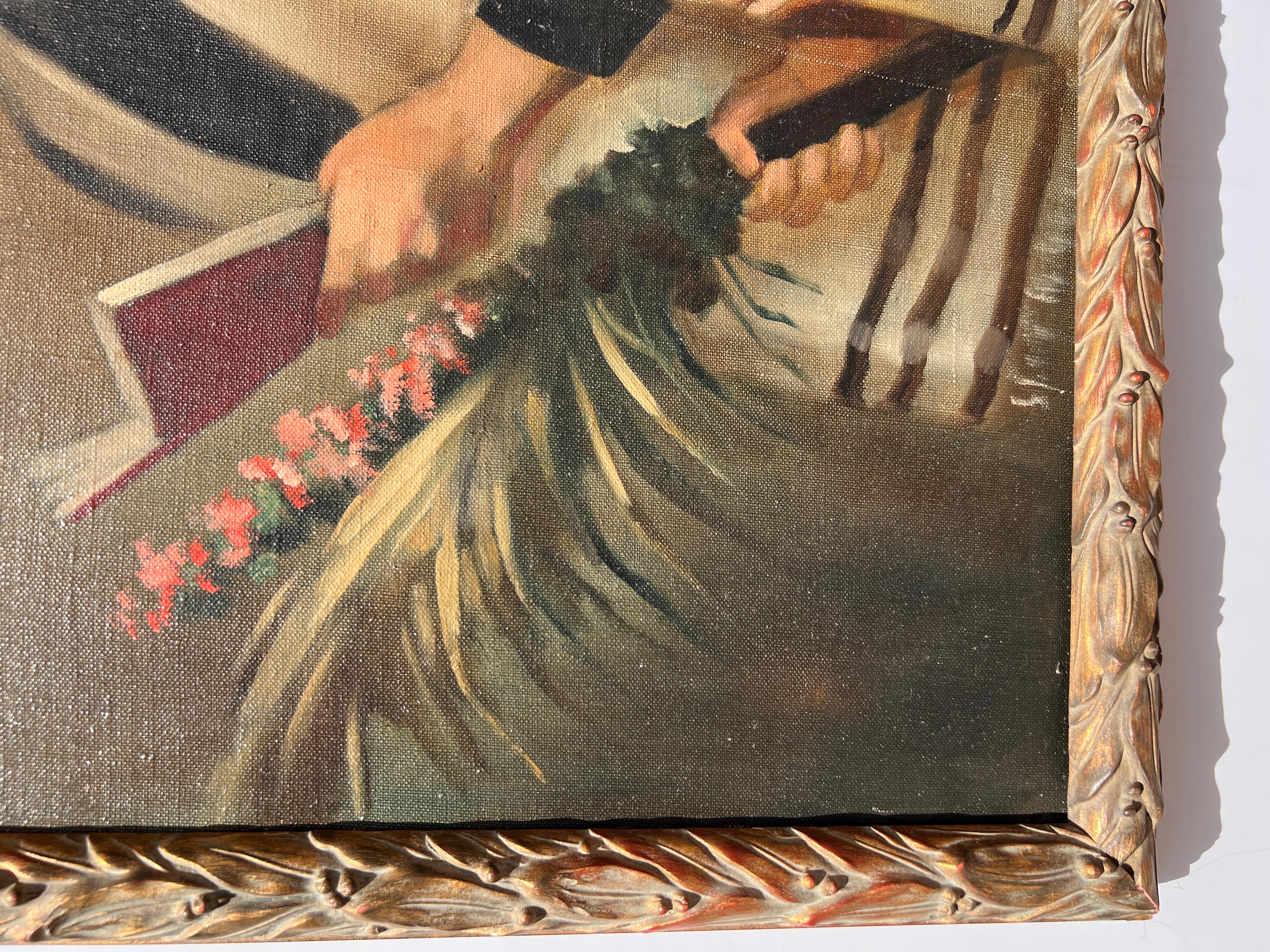 Famoso artista judío-húngaro Zoltan Szemerey 1908-2009 Óleo sobre lienzo en venta 3
