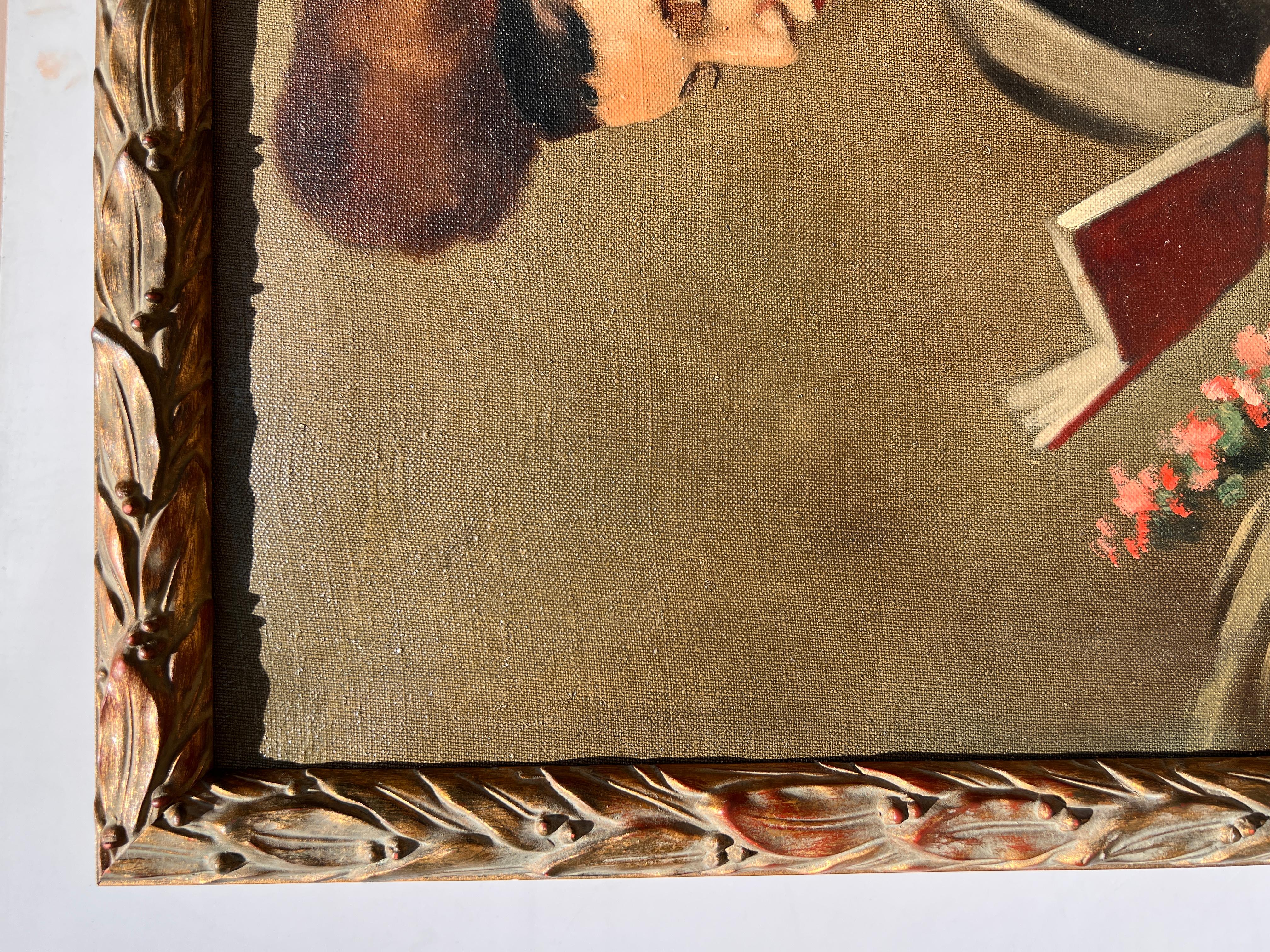 Famoso artista judío-húngaro Zoltan Szemerey 1908-2009 Óleo sobre lienzo en venta 4