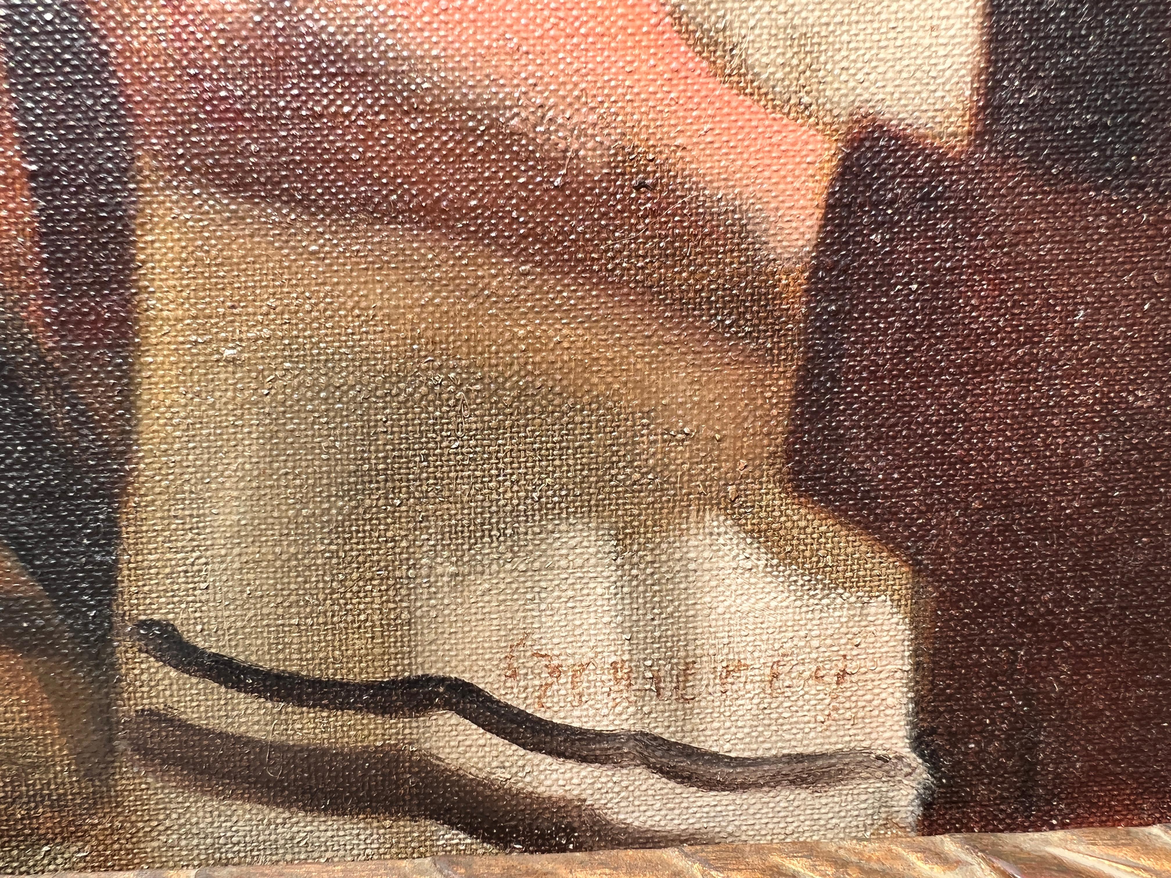 Famoso artista judío-húngaro Zoltan Szemerey 1908-2009 Óleo sobre lienzo en venta 7