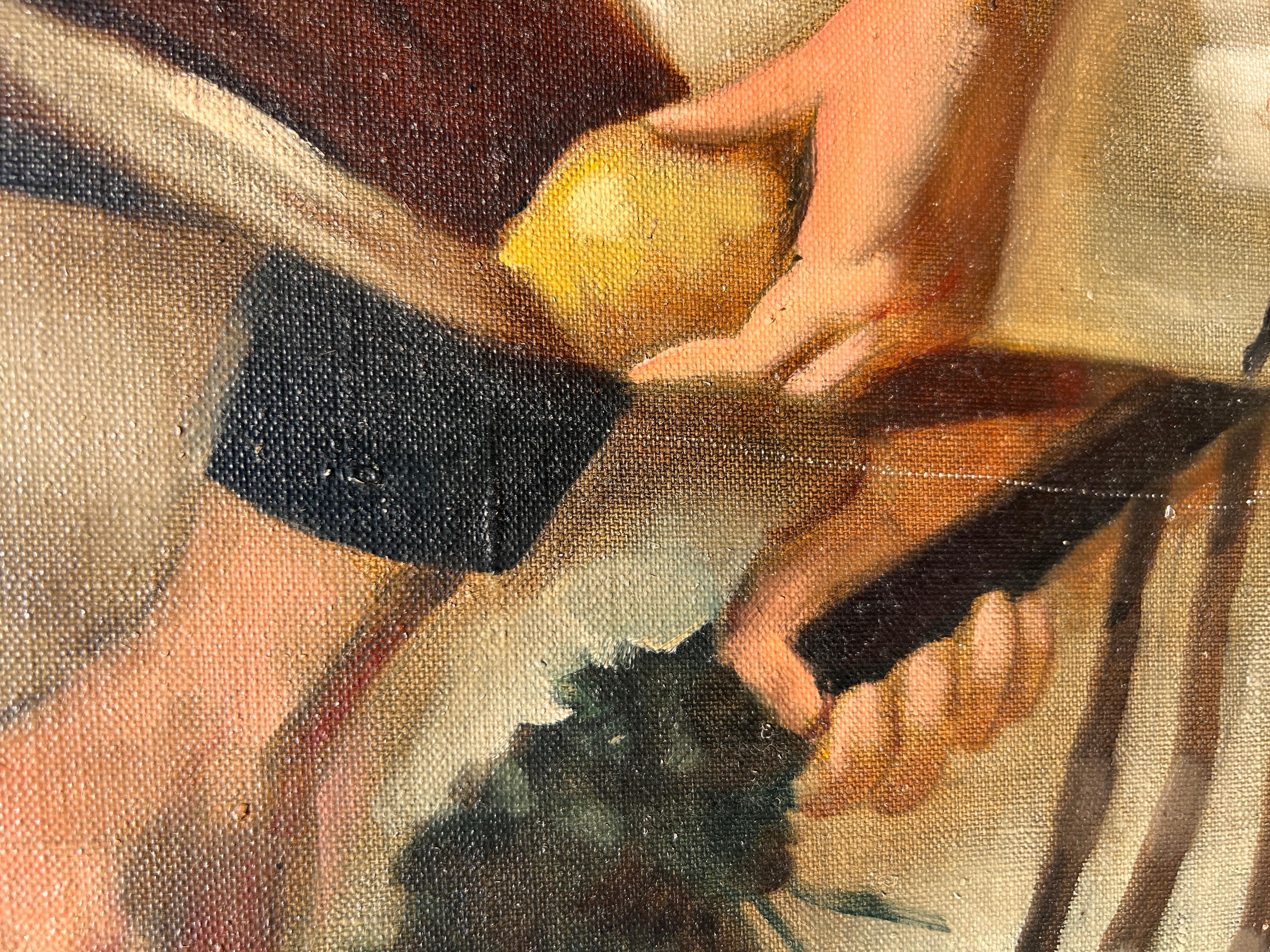 Famoso artista judío-húngaro Zoltan Szemerey 1908-2009 Óleo sobre lienzo en venta 8
