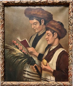 Peinture à l'huile sur toile du célèbre artiste hongrois-juif Zoltan Szemerey 1908-2009