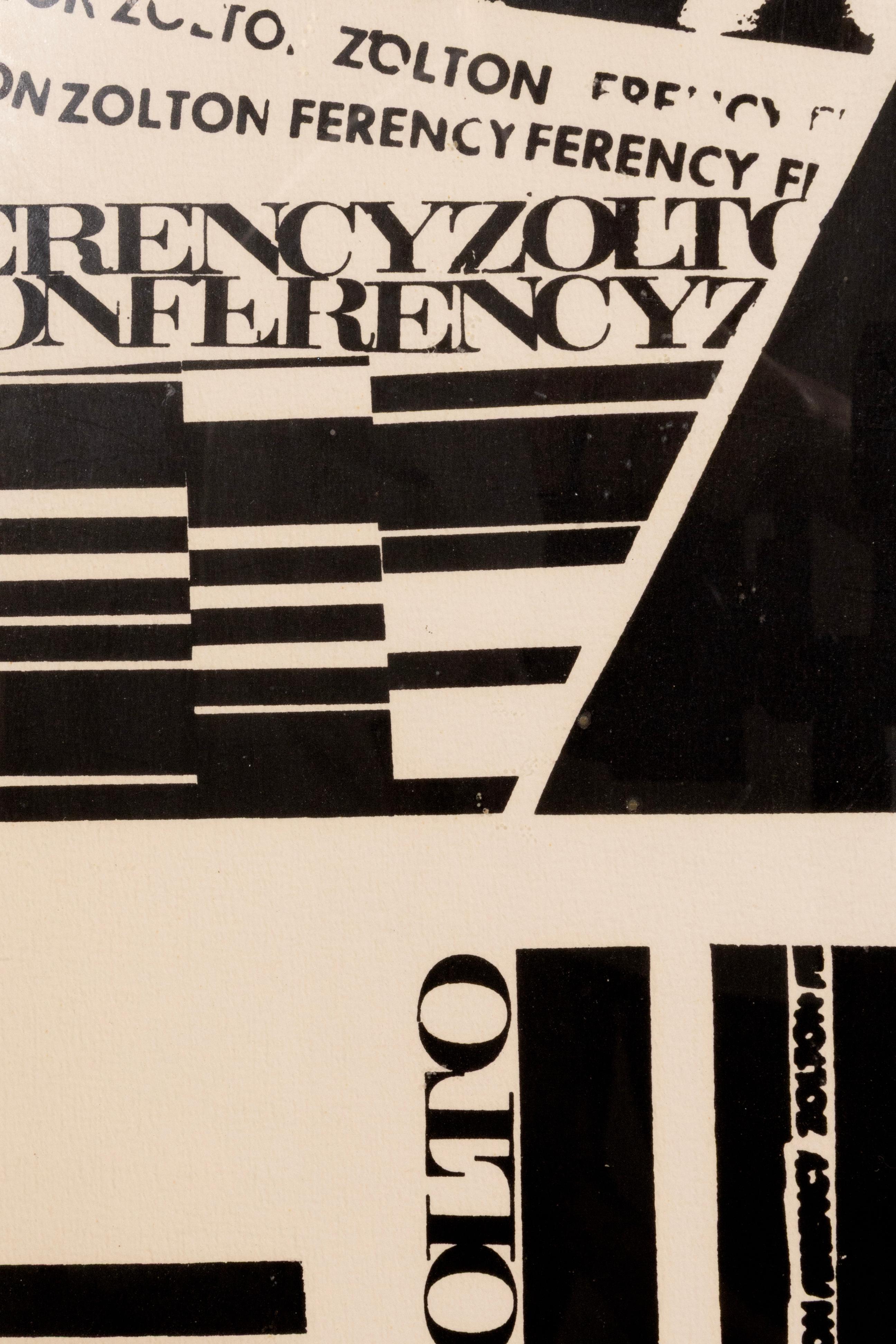 Fin du 20e siècle Zolton Ferency - Signé, 1970 Lithographie Graphique moderne Activiste politique Impression en vente