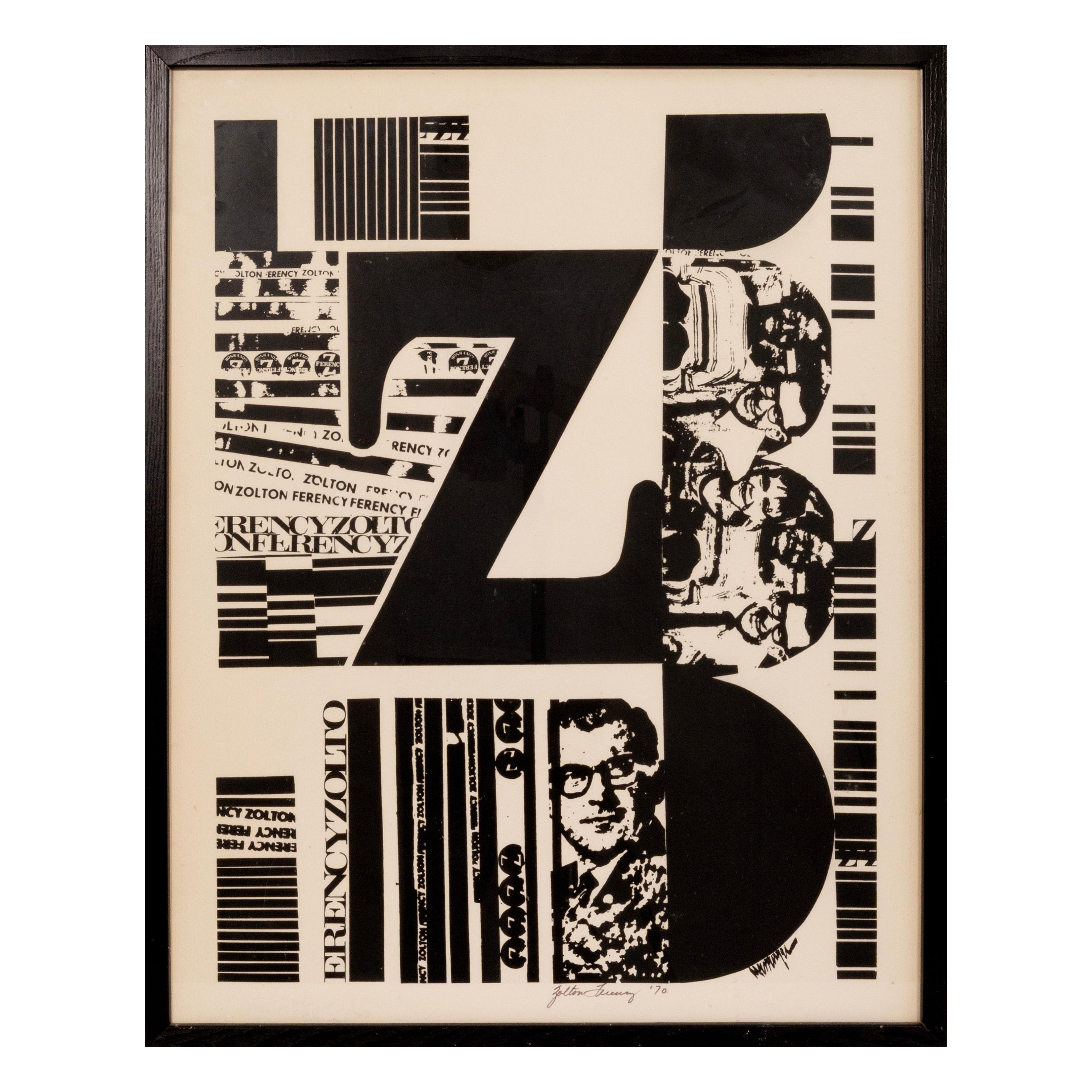 Zolton Ferency - Signé, 1970 Lithographie Graphique moderne Activiste politique Impression en vente