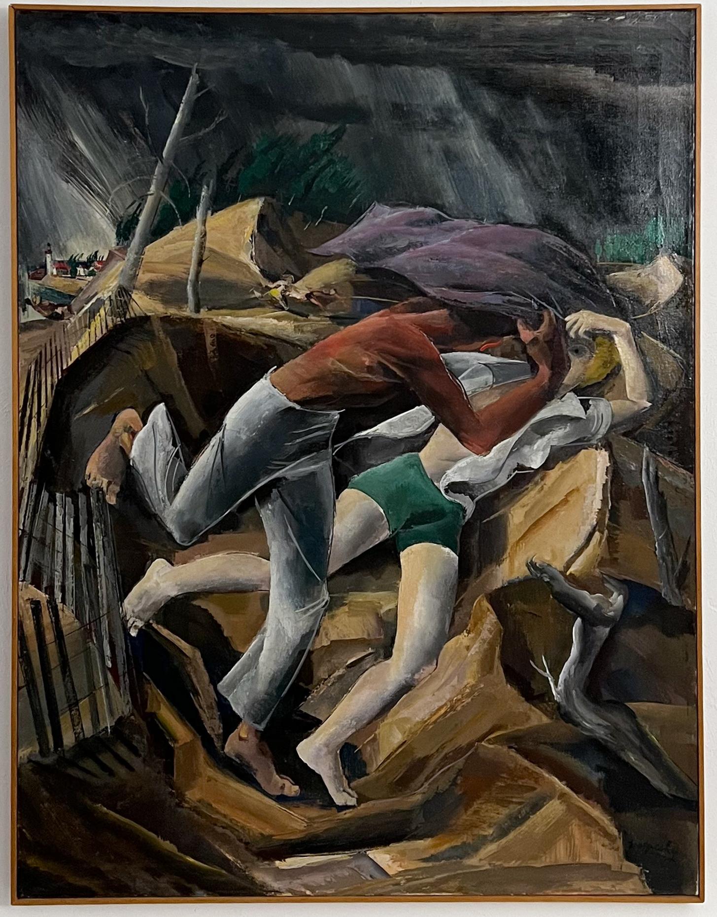 Portrait Painting Zolton Sepeshy - Mid-Century American Scene Painting of Michigan Coastal Sand Dunes Landscape