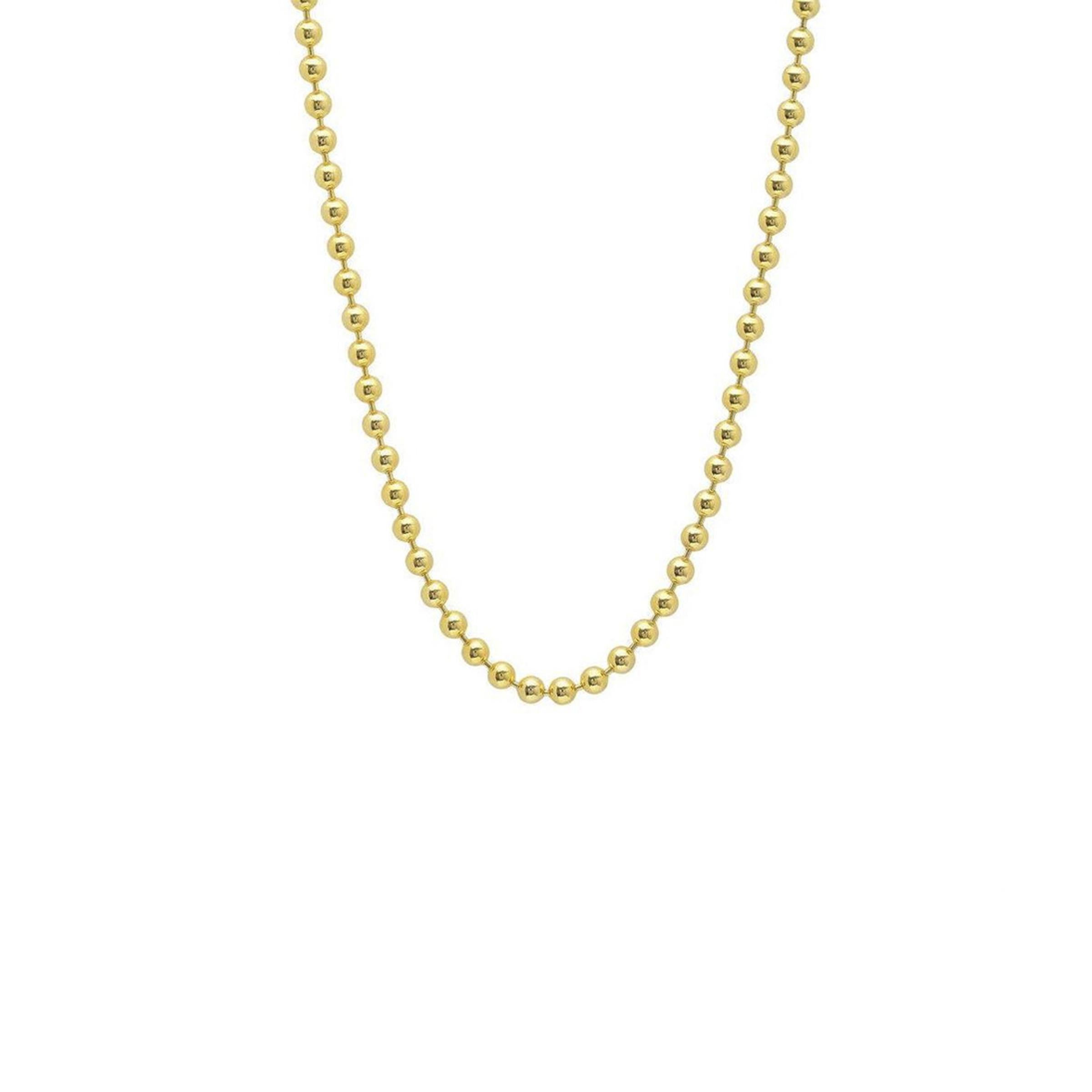 Gold Smiley Face Pendant with Gold Bead Chain Necklace 