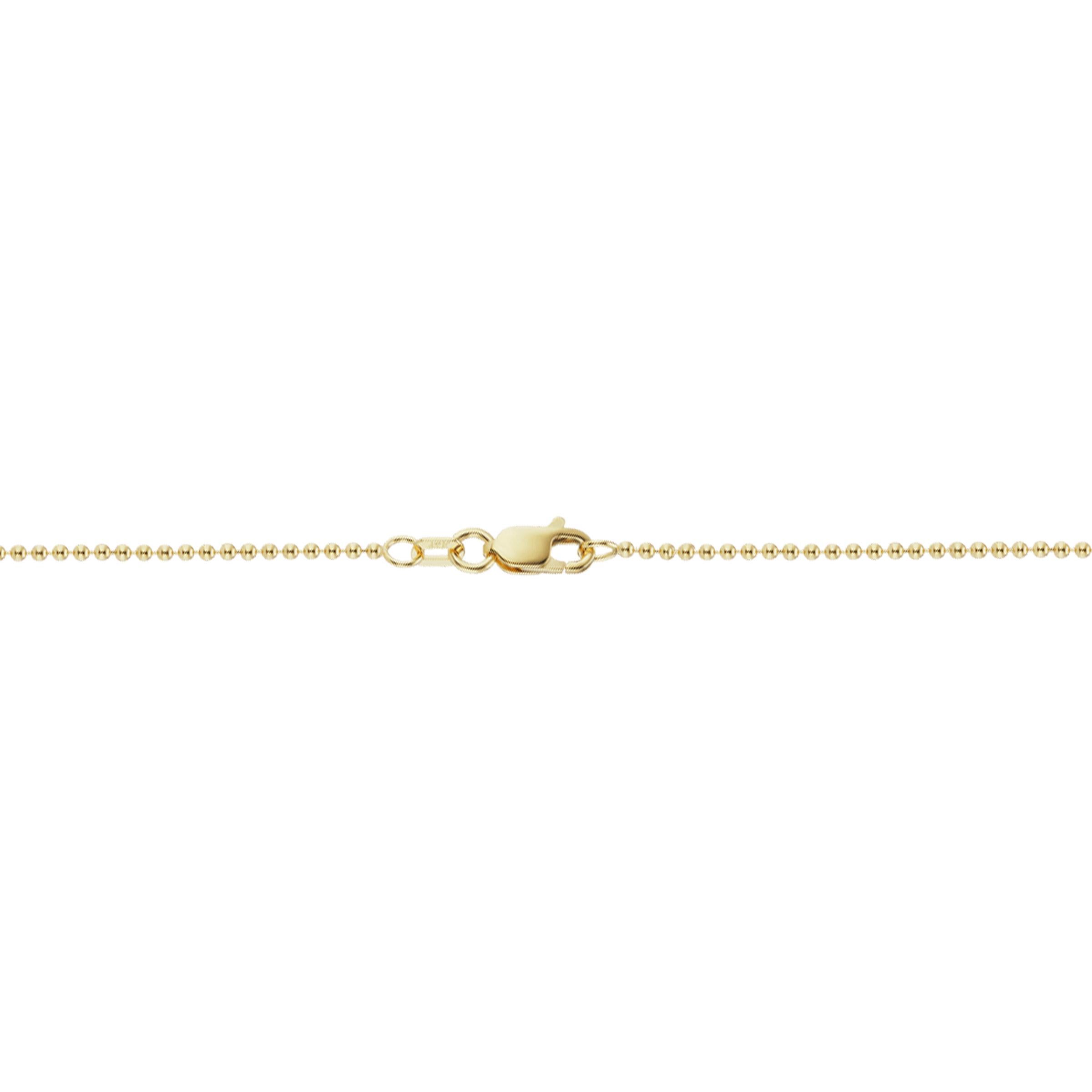 Mini Gold Smiley Heart Pendant with Gold Bead Chain Necklace

