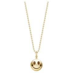 Zoma Design Mini Collar Colgante Corazón Sonriente de Oro Amarillo de 14 Quilates