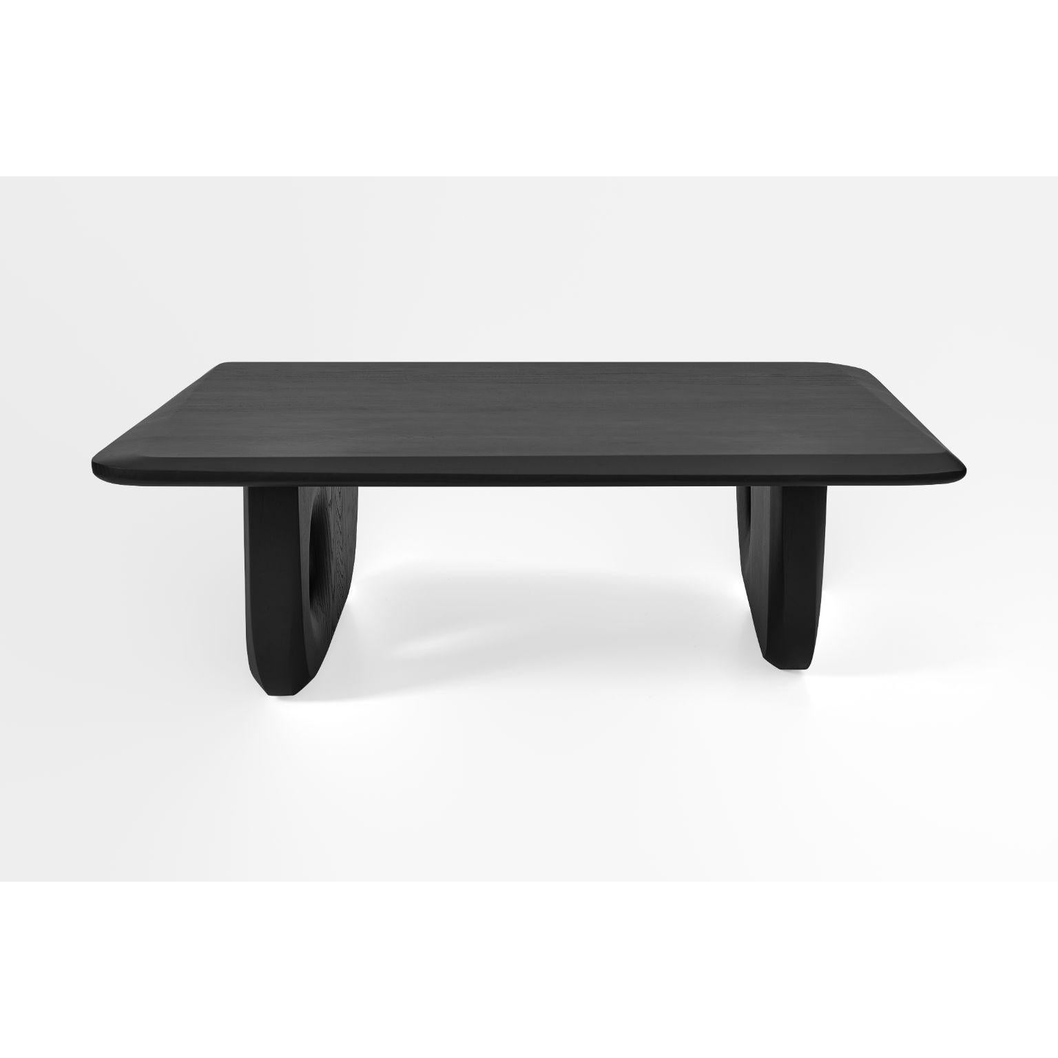 Zomana Low Table L by Contemporary Ecowood
Dimensions: W 127 x D 145 x H 45 cm.
Materials: American Oak.
Color: Transparent Black.

Contemporary Ecowood’s story began in a craft workshop in 2009. Our wood passion made us focus on fallen trees in the