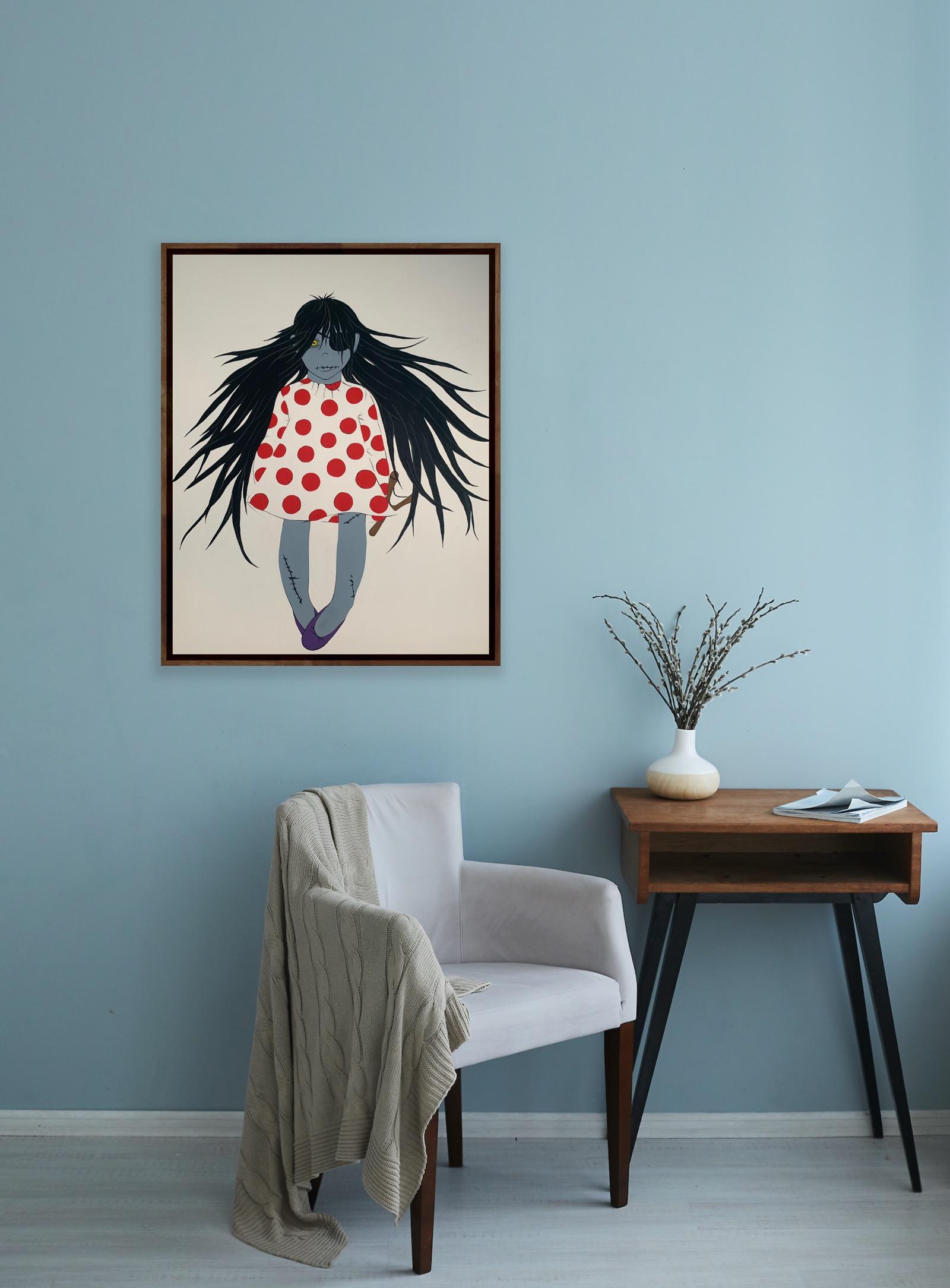 Chica zombi y tirachinas
90x70cm.Tempera/canvas
