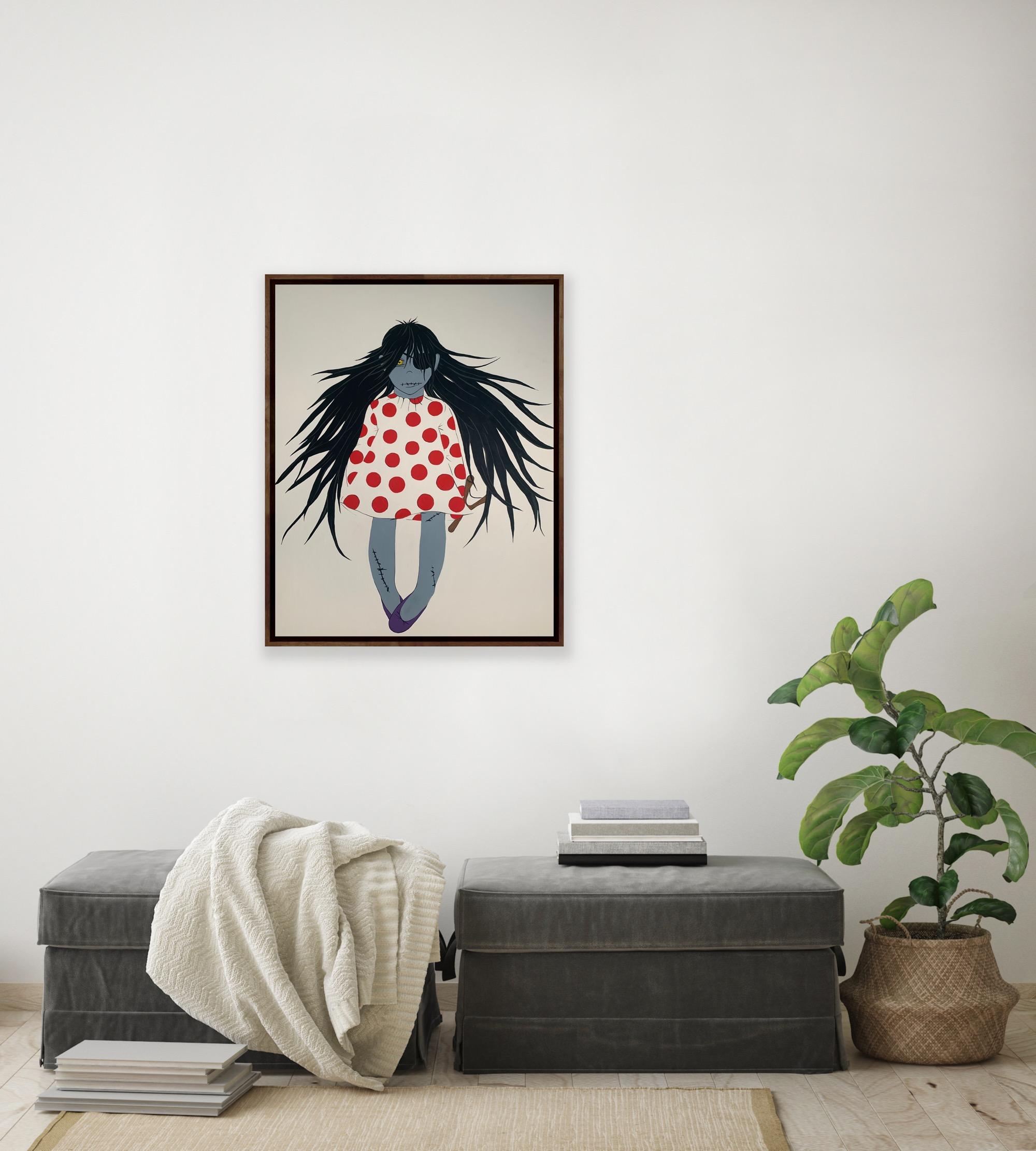 Chica zombi y tirachinas, 90x70cm en venta 3