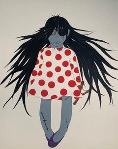 Used Zombie girl and slingshot, 90x70cm