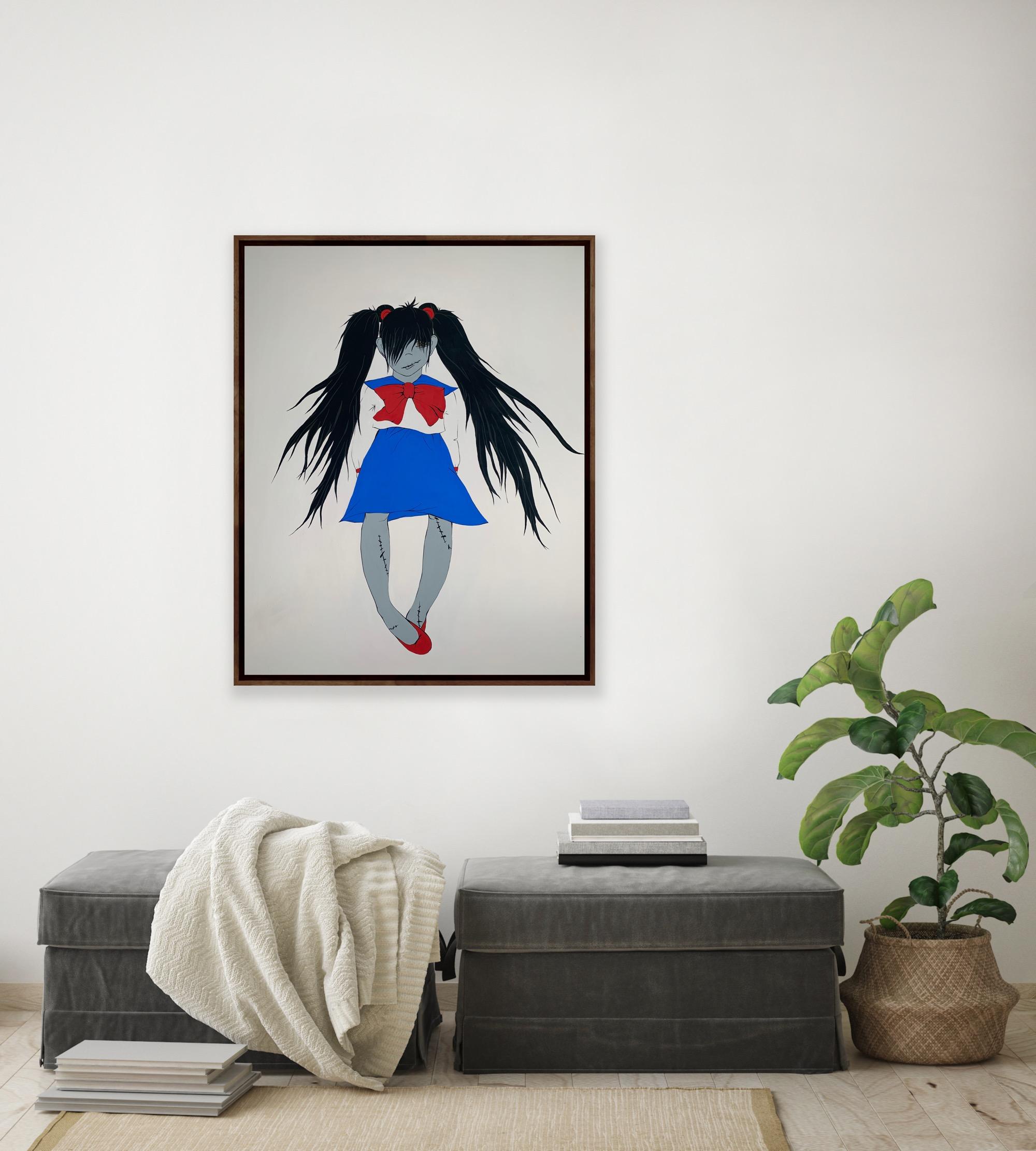 Ragazza zombie fan di Sailor Moon 100x80cm, tempera su tela - Painting Pop Art di Zombie Girl 