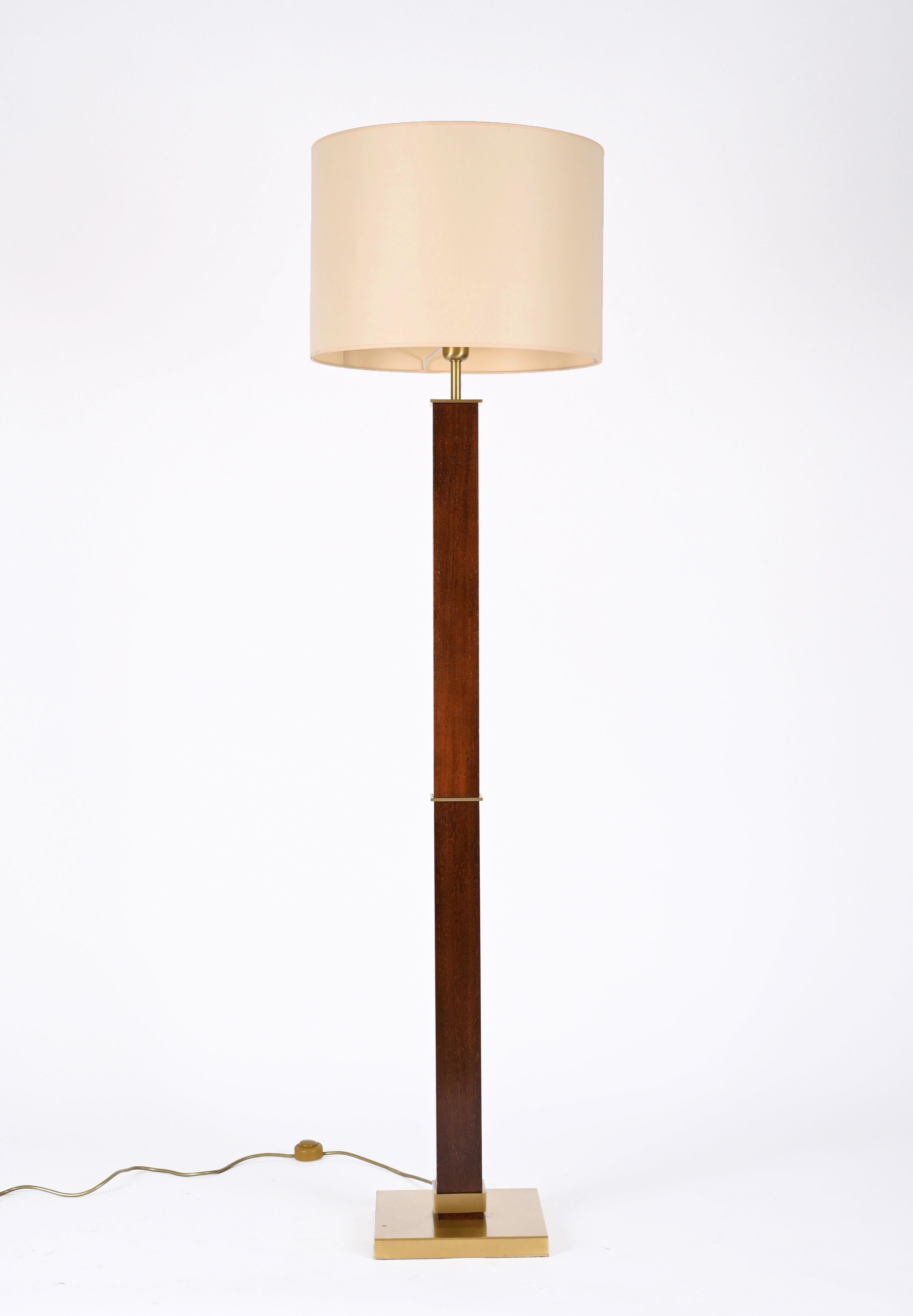 Zonca Voghera Minimalistische italienische Stehlampe aus Holz und Stahl aus der Mitte des Jahrhunderts, 1980er Jahre im Angebot 4