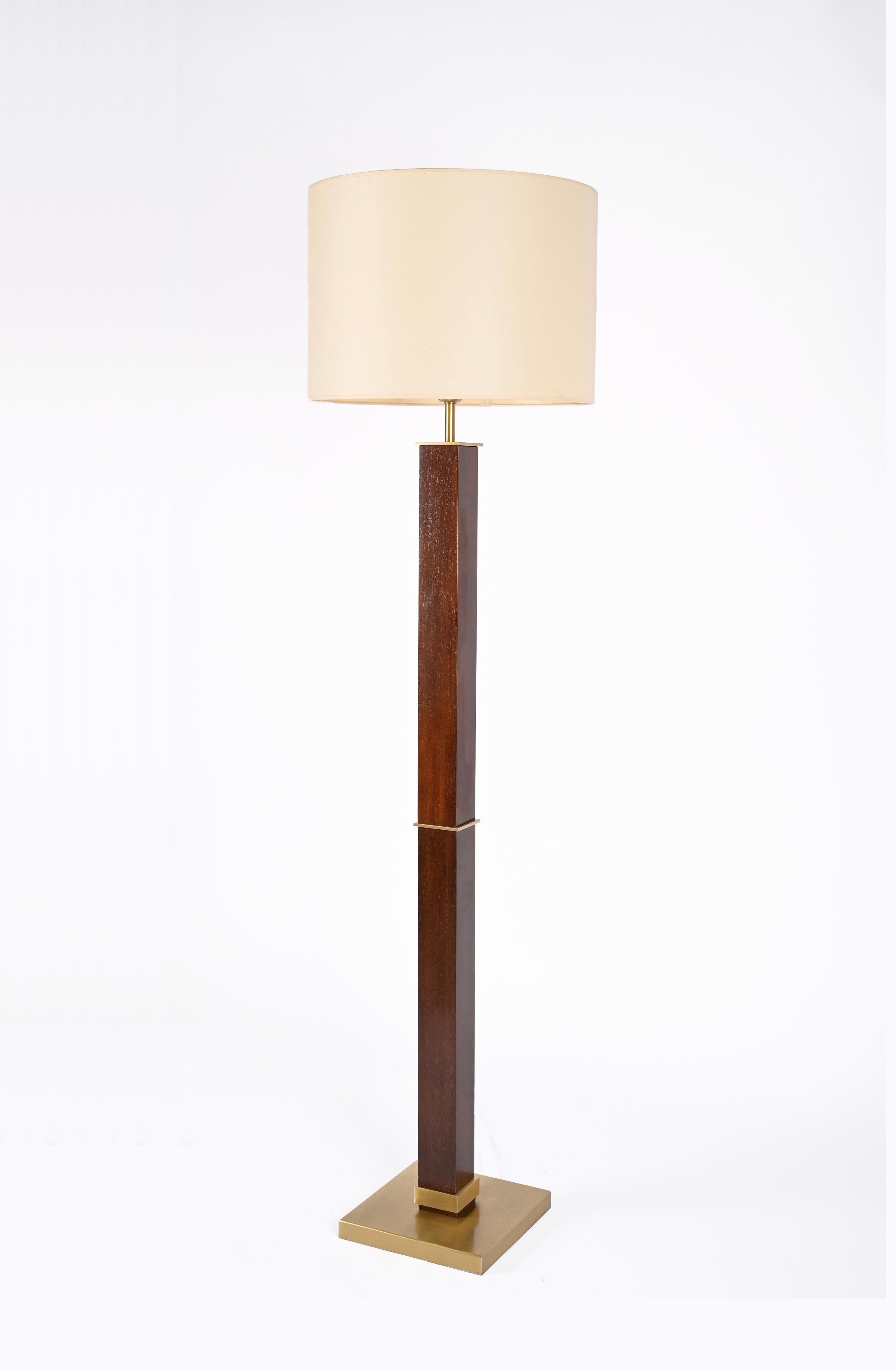 Zonca Voghera Minimal Mid-Century Italian Wood and Steel Floor Lamp, 1980s For Sale 6