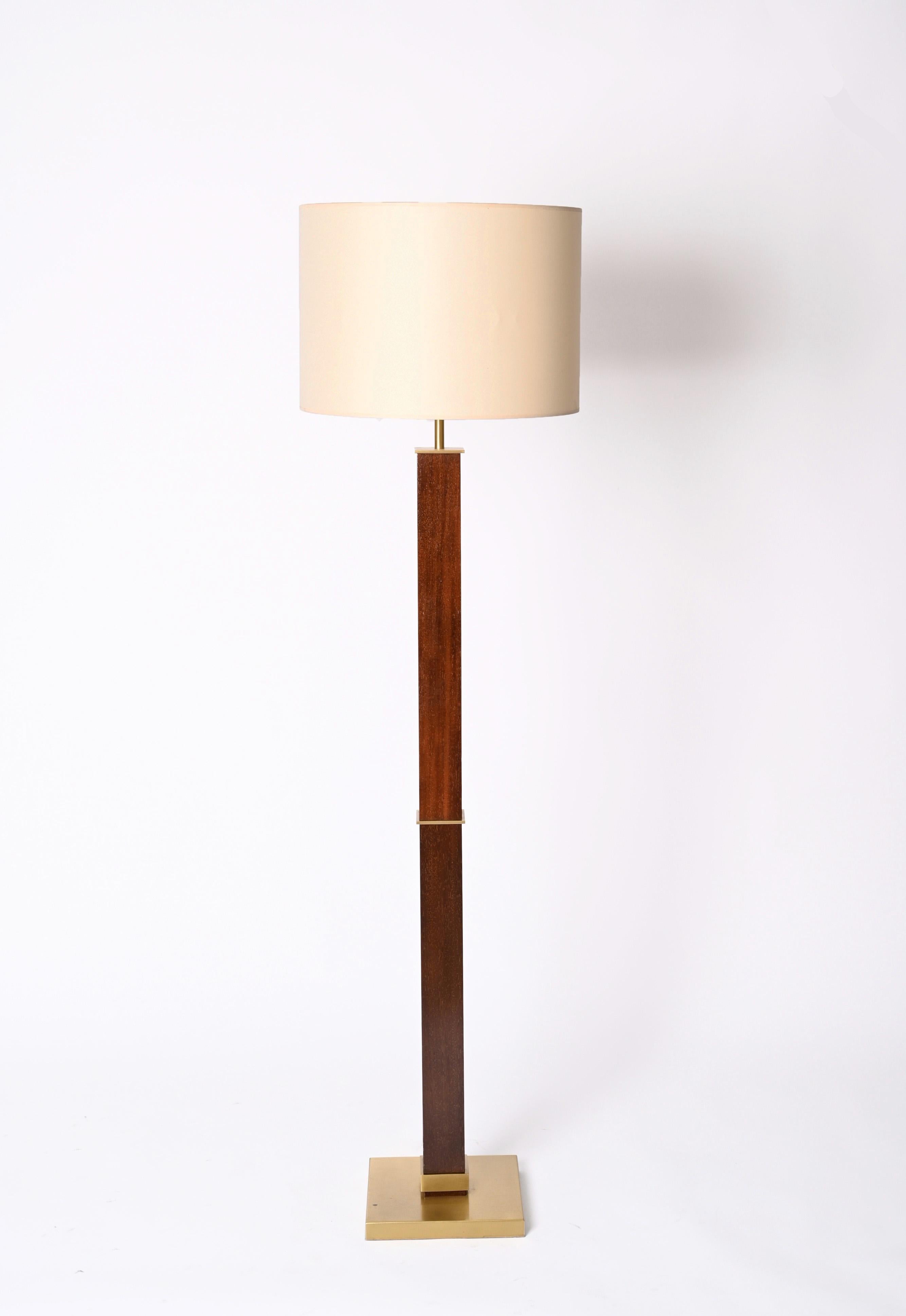 Zonca Voghera Minimal Mid-Century Italian Wood and Steel Floor Lamp, 1980s For Sale 7