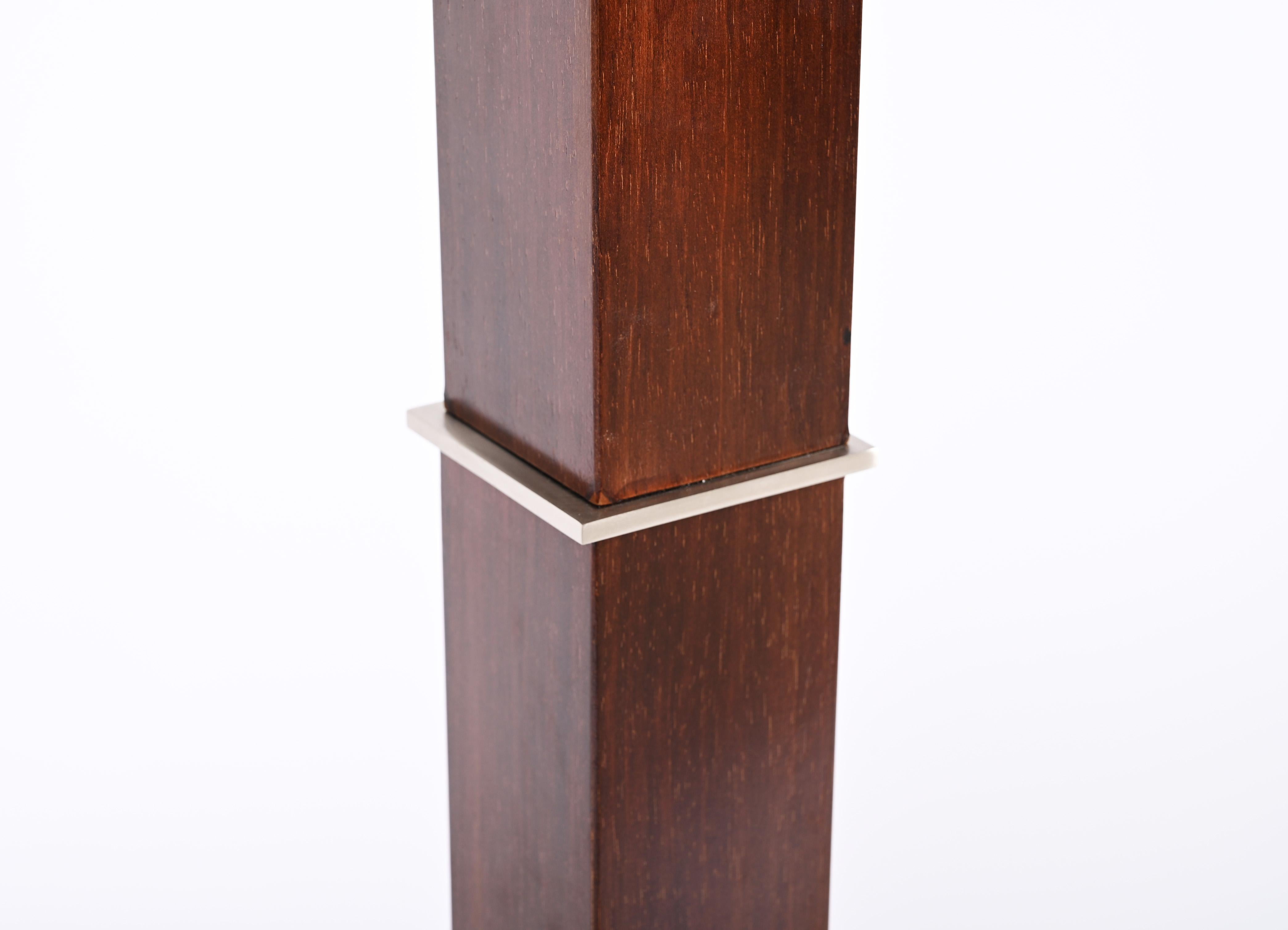 Zonca Voghera Minimal Midcentury Italian Wood and Steel Floor Lamp, 1980s For Sale 8