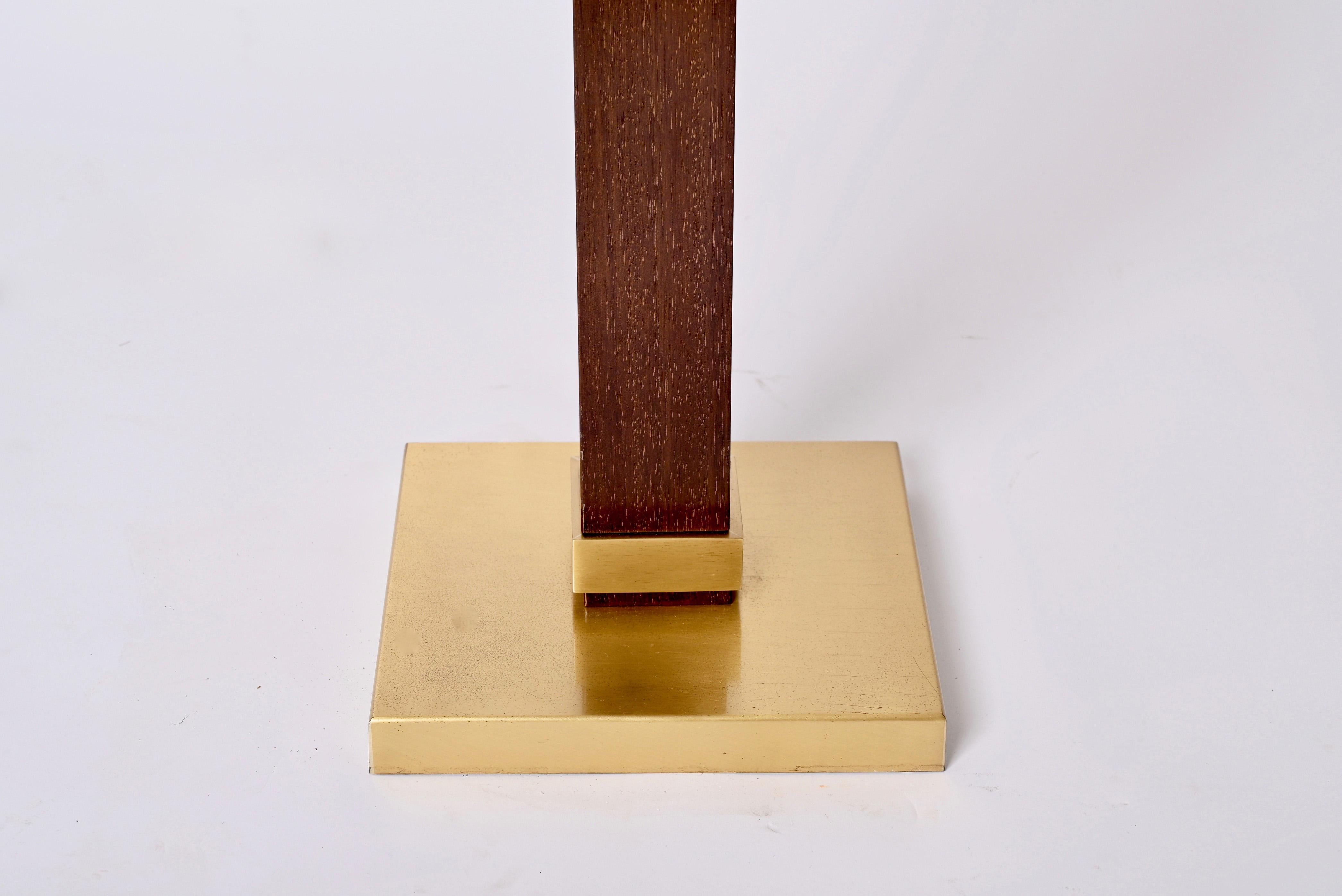 Zonca Voghera Minimale italienische Stehlampe aus Holz und Messing aus der Mitte des Jahrhunderts, 1980er Jahre im Angebot 10