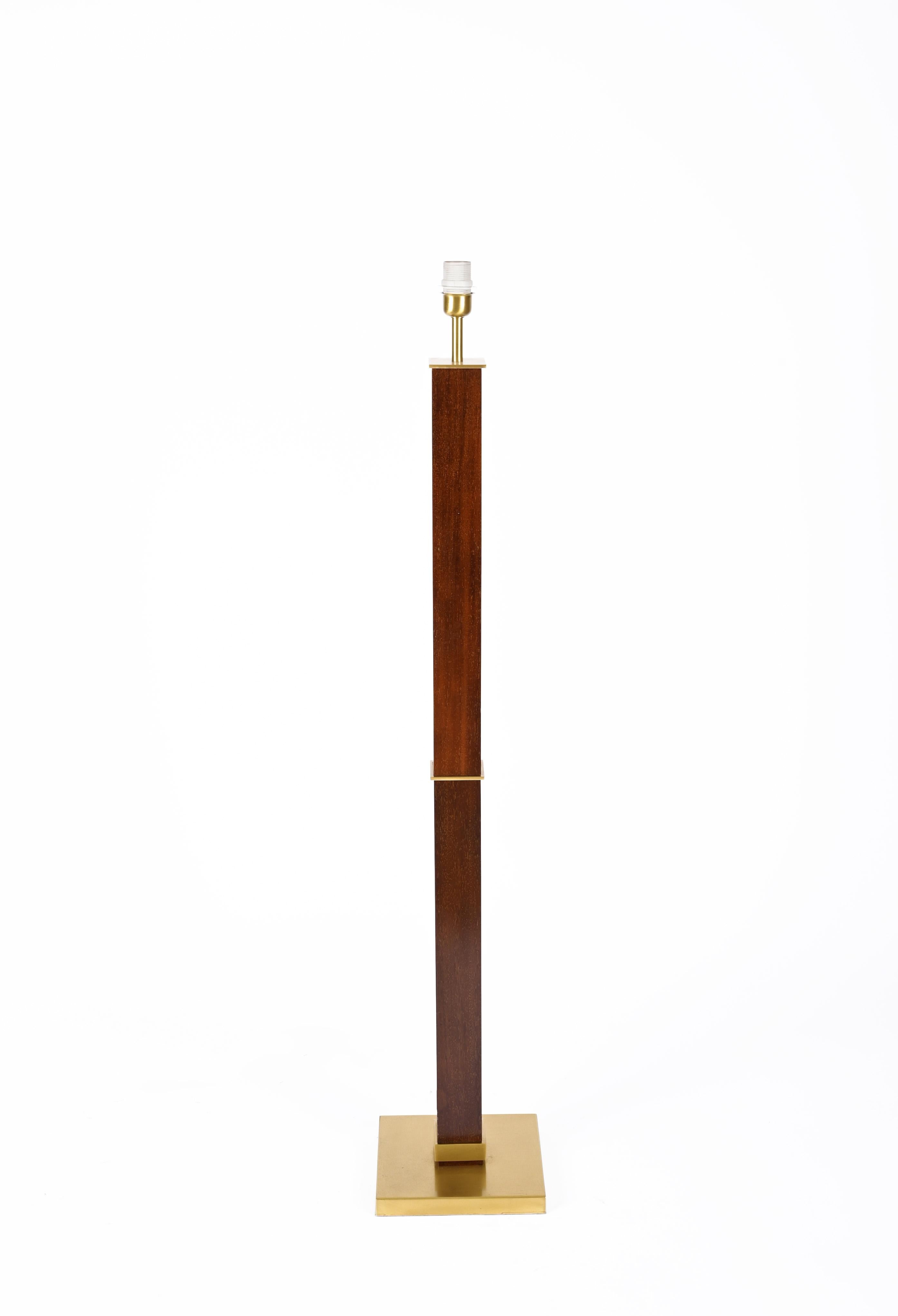 Zonca Voghera Minimal Mid-Century Italian Wood and Steel Floor Lamp, 1980s For Sale 1