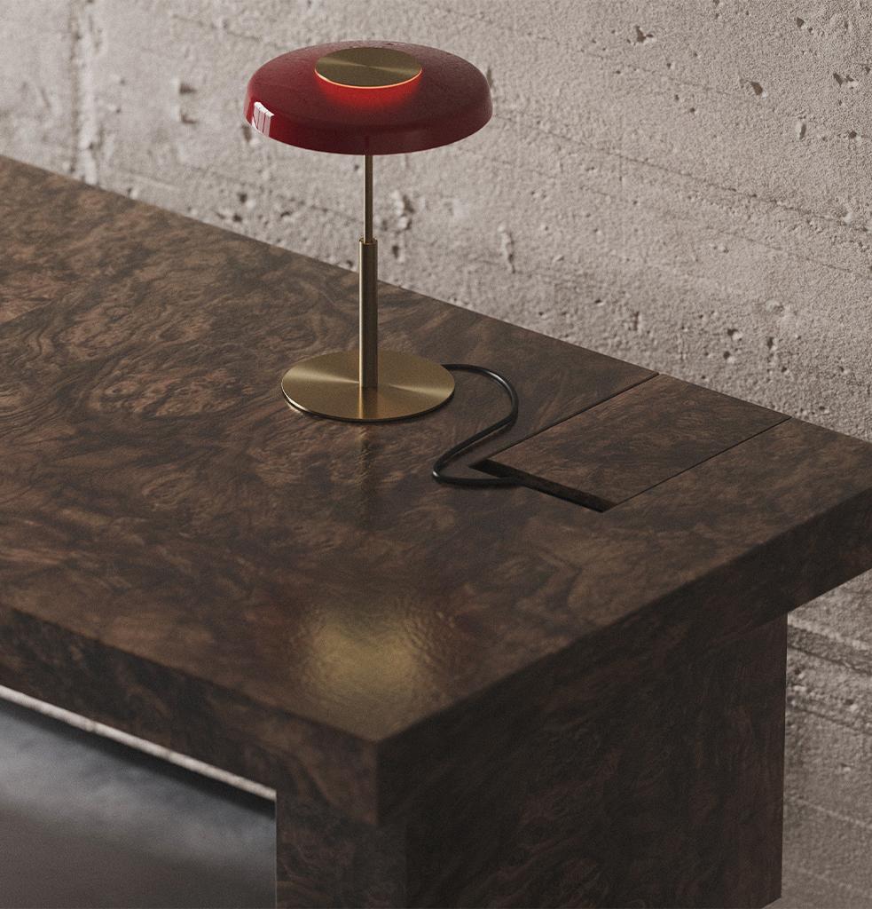 Lacquered Zone Desk - Oak Root by Hermhaus For Sale