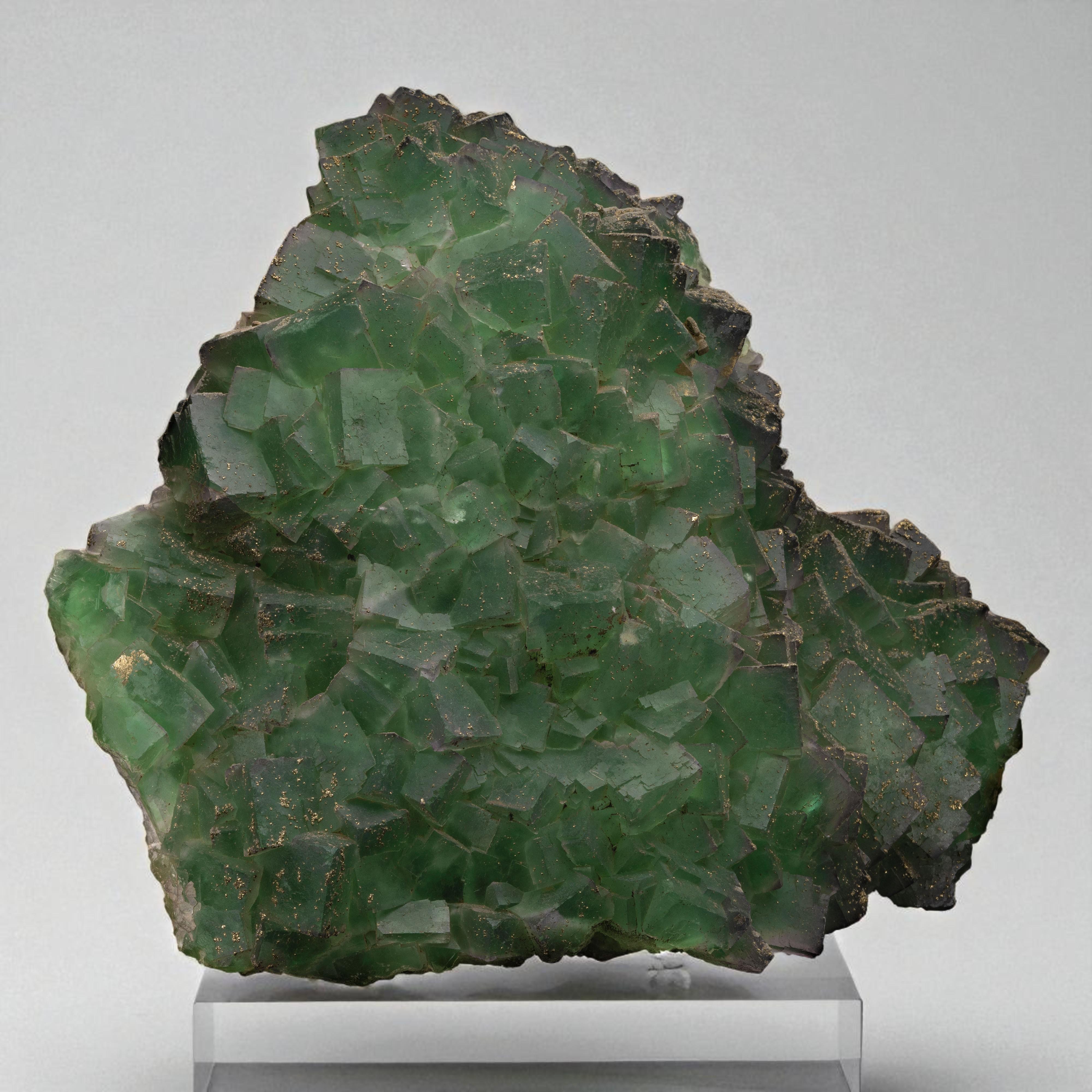 Contemporary Fluorite with Pyrite and Chalcopyrite For Sale