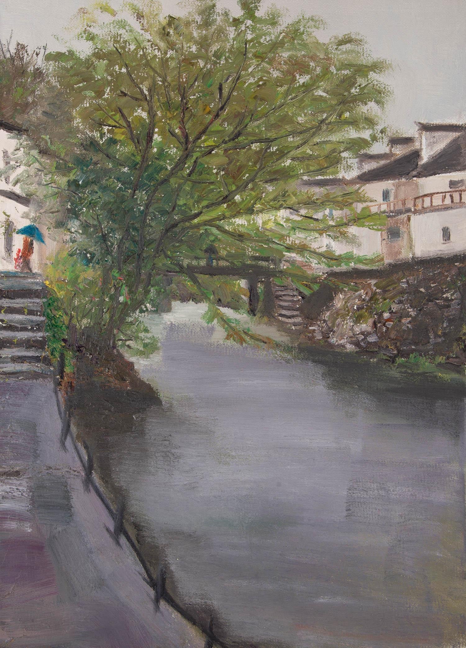 Zongjie Sun Paesaggio Olio Originale Su Tela 