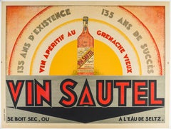 Zony, Original Alcohol Poster, Sautel Wine, Art Deco, Grenache Vin Aperitif 1929
