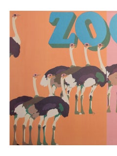 "ZOO Bratislava" Polish Poster by Marek Mosiński, 1970