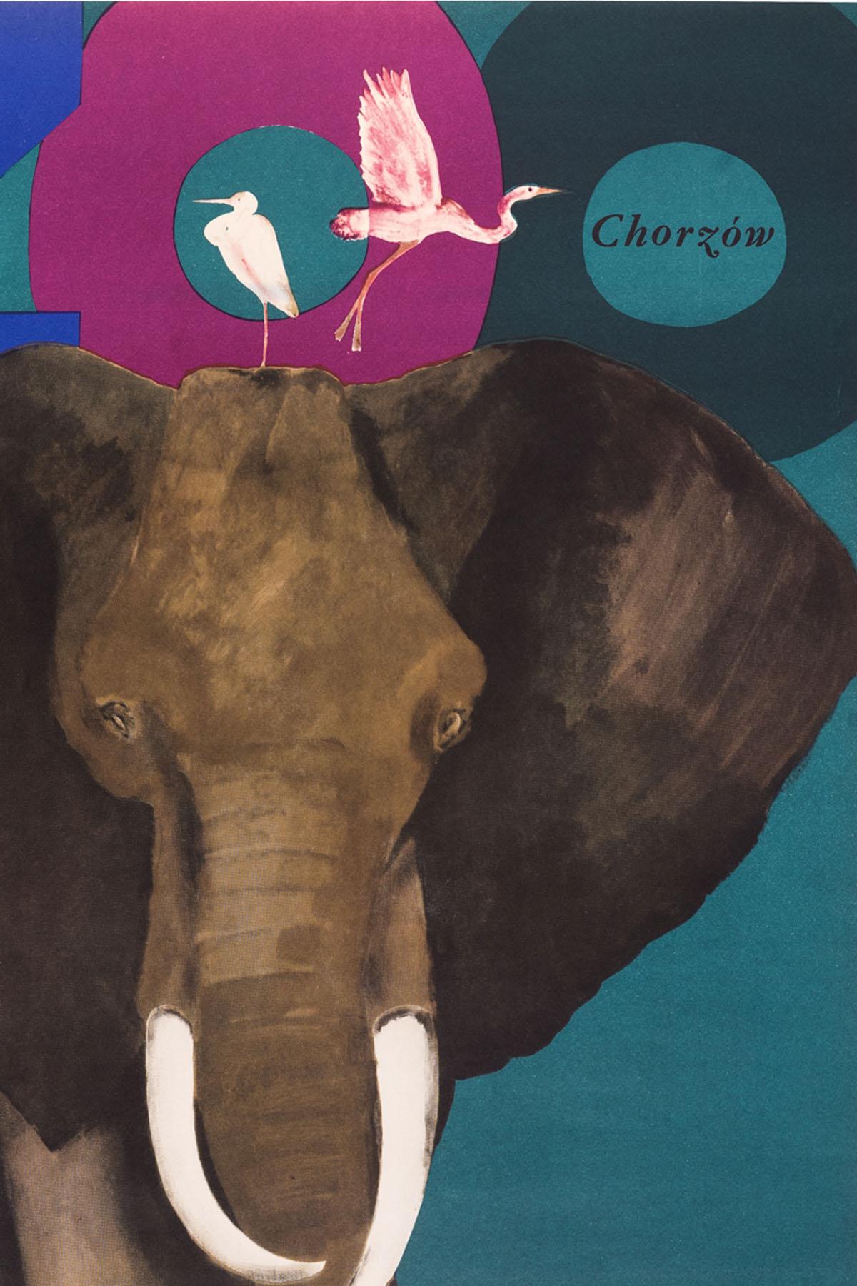 A poster for the Chorzów zoo by Polish artist Marek Mosinski coming from the private archive of the designer after having been acquired directly from the Mosinski family.