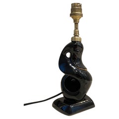 Lampe zoomorphe en céramique noire de CAB pour Primavera, années 1930
