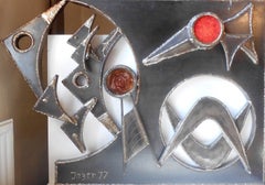 Zoomorphe brutalistische Wandskulptur aus geschweißtem Eisen des dänischen Künstlers Jager, Dänemark