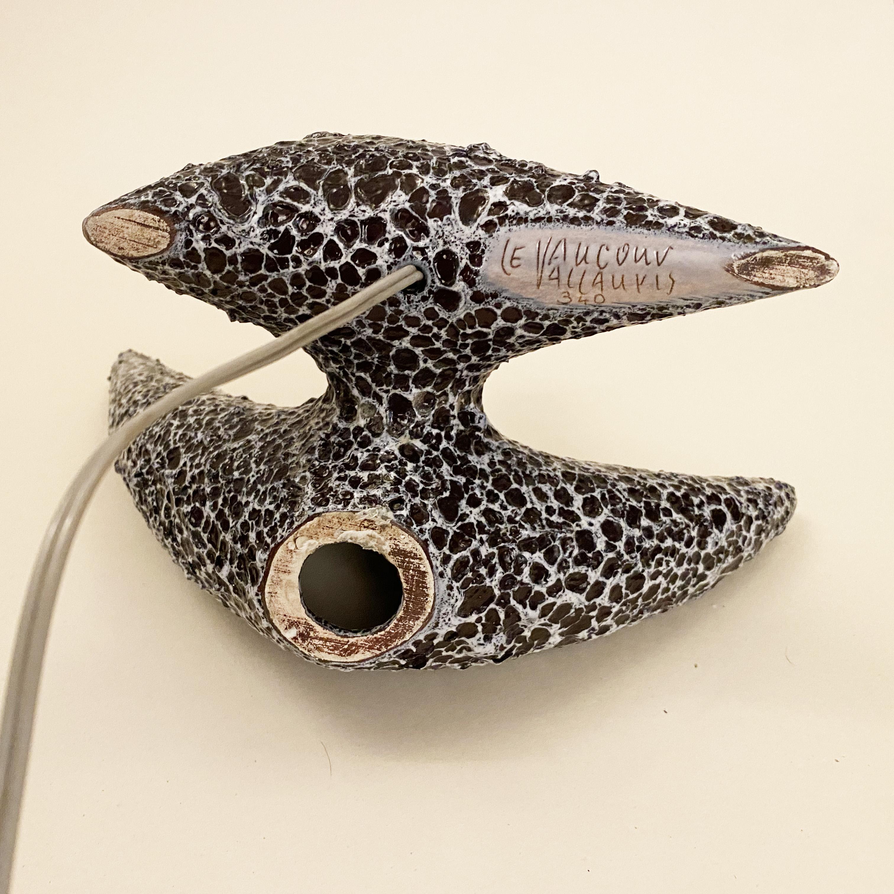 Lampe zoomorphe en céramique par Dominique Marino Le Vaucour Vallauris, France, années 1950. Bon état à Lille, FR
