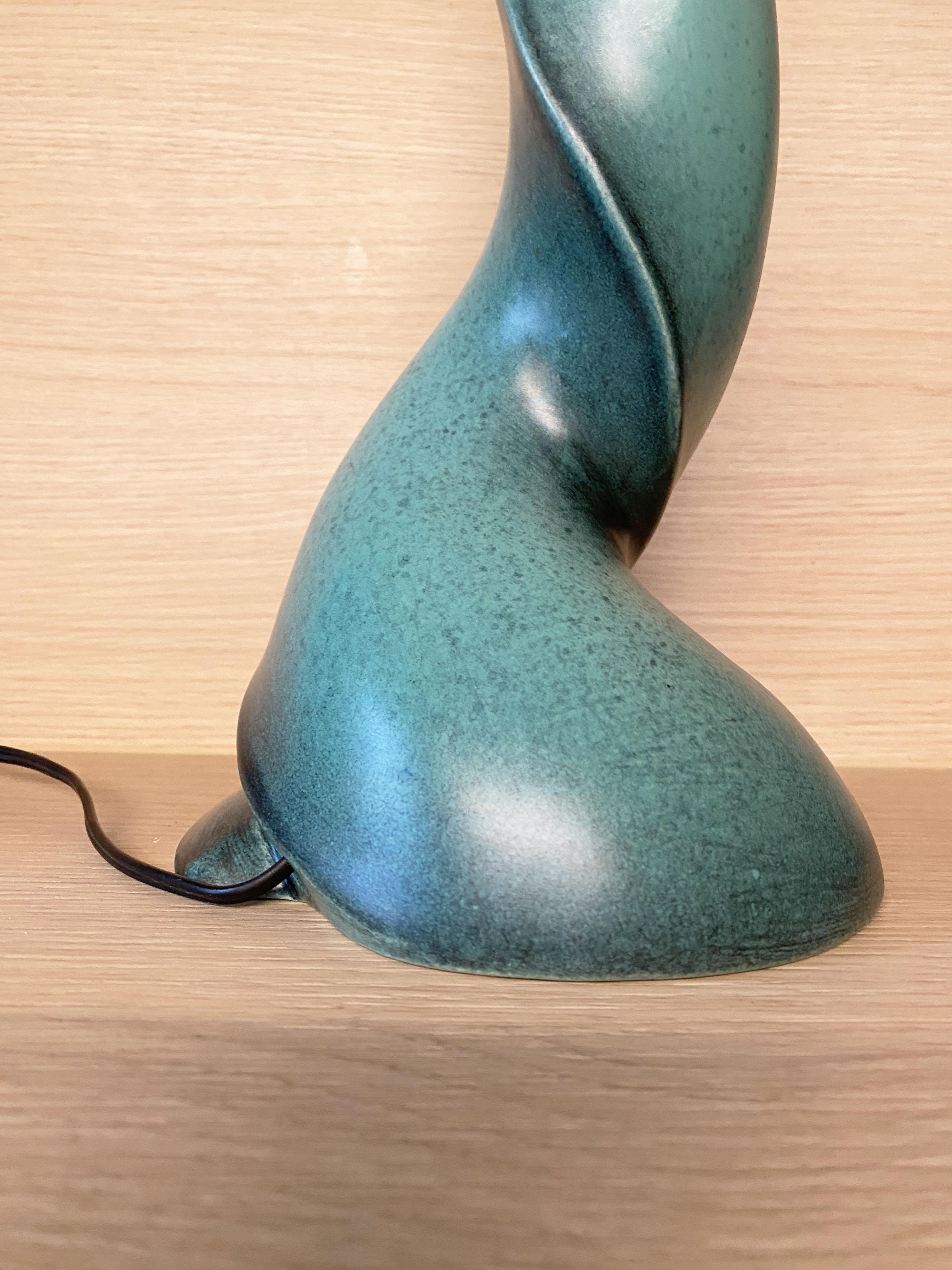 French Zoomorphic Ceramic Lamp by Francis Cova in the style of Georges Jouve, 1950s. For Sale