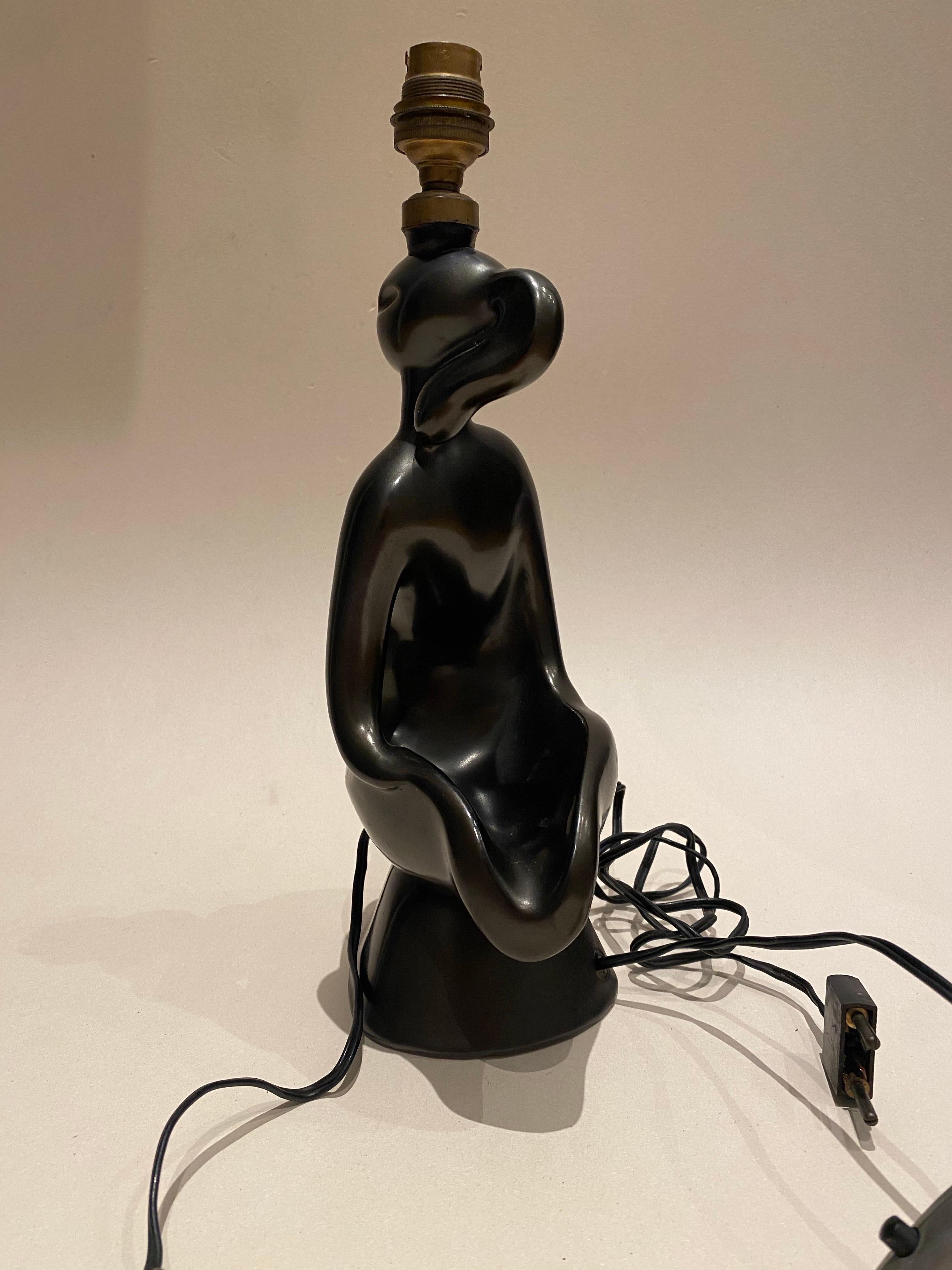 Lámpara zoomorfa de cerámica de Gil Agnoloni In the style of Georges Jouve, años 50. en venta 5