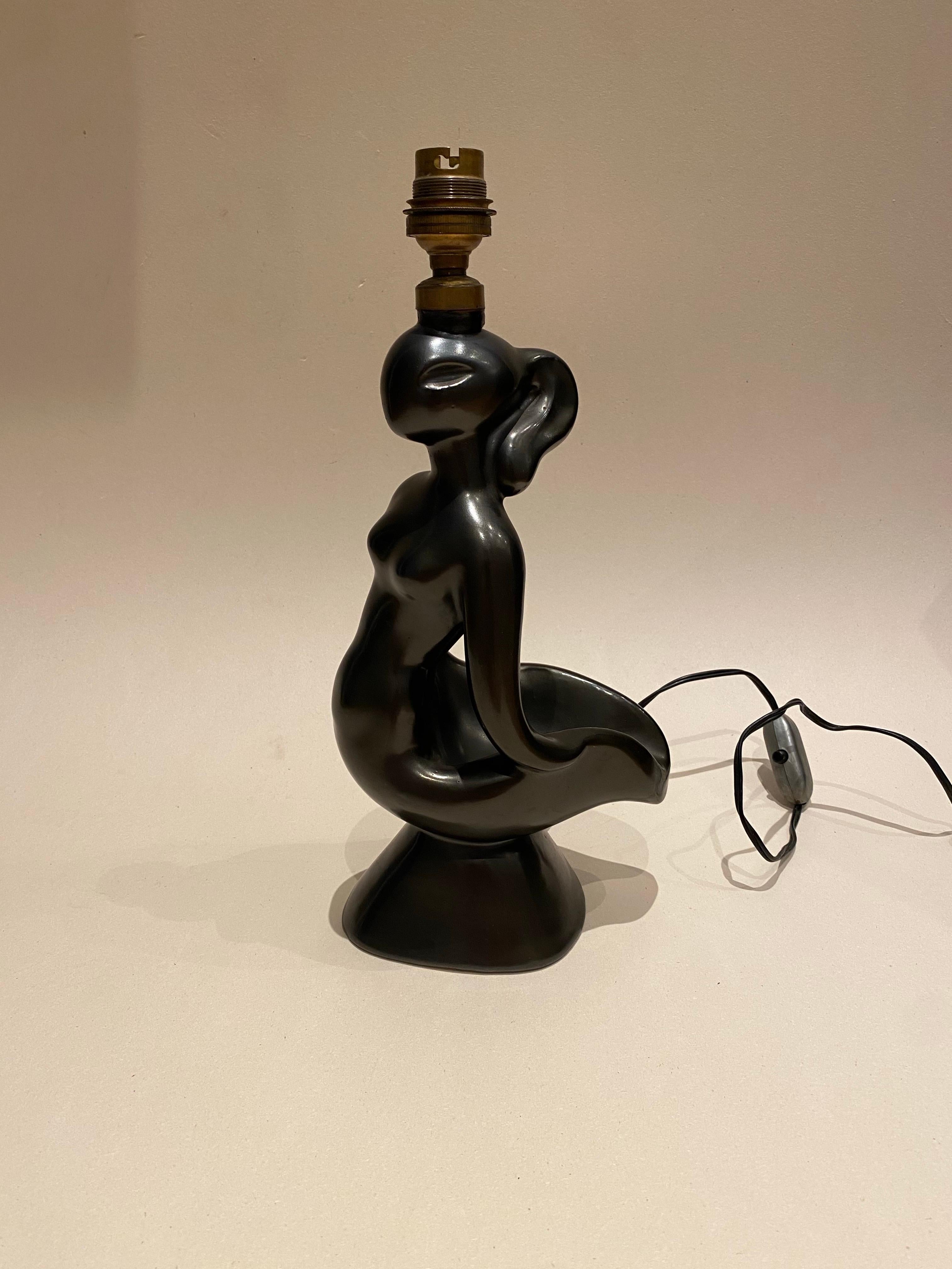 Lámpara zoomorfa de cerámica de Gil Agnoloni In the style of Georges Jouve, años 50. Francés en venta
