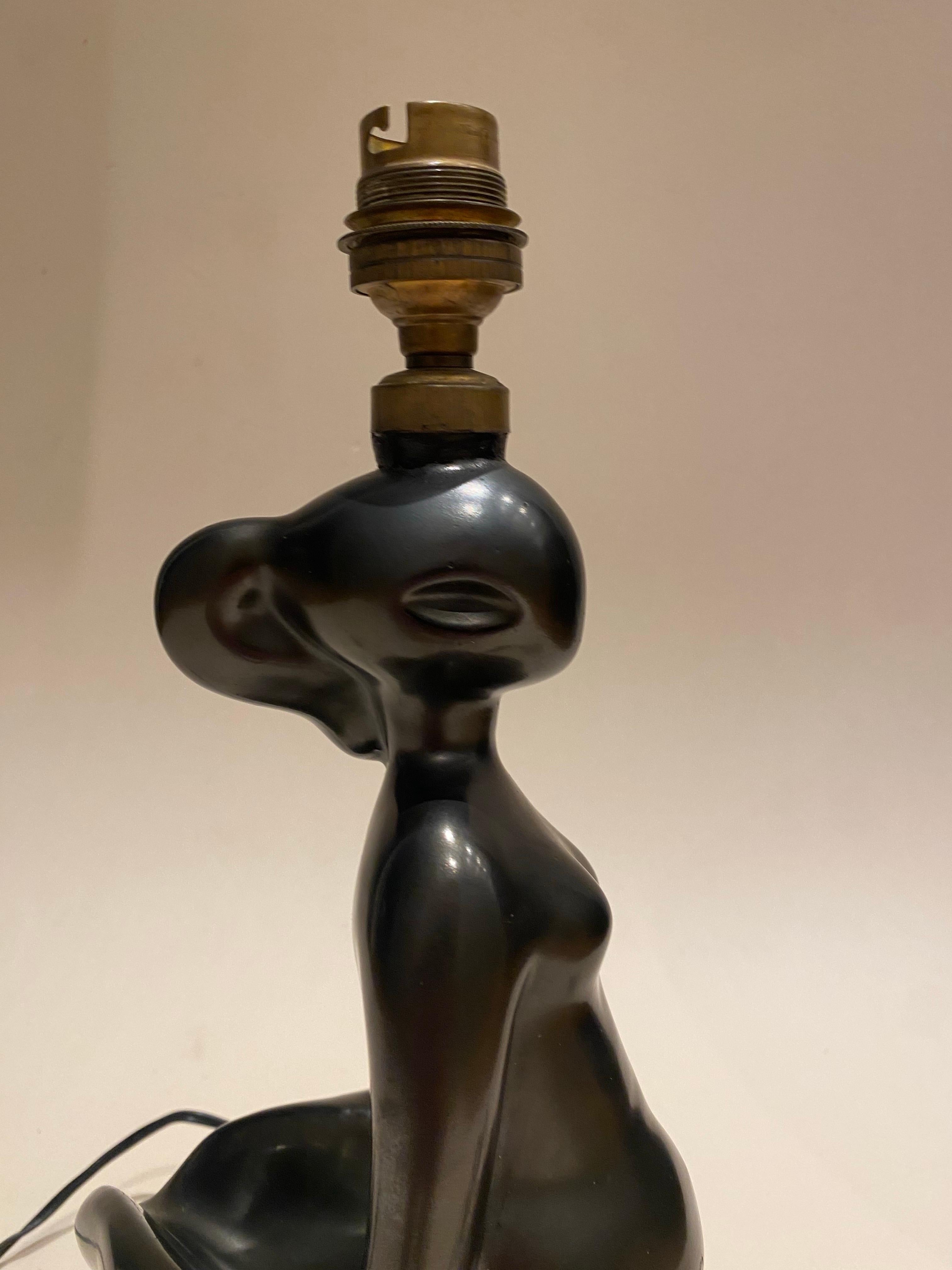 Lámpara zoomorfa de cerámica de Gil Agnoloni In the style of Georges Jouve, años 50. en venta 2