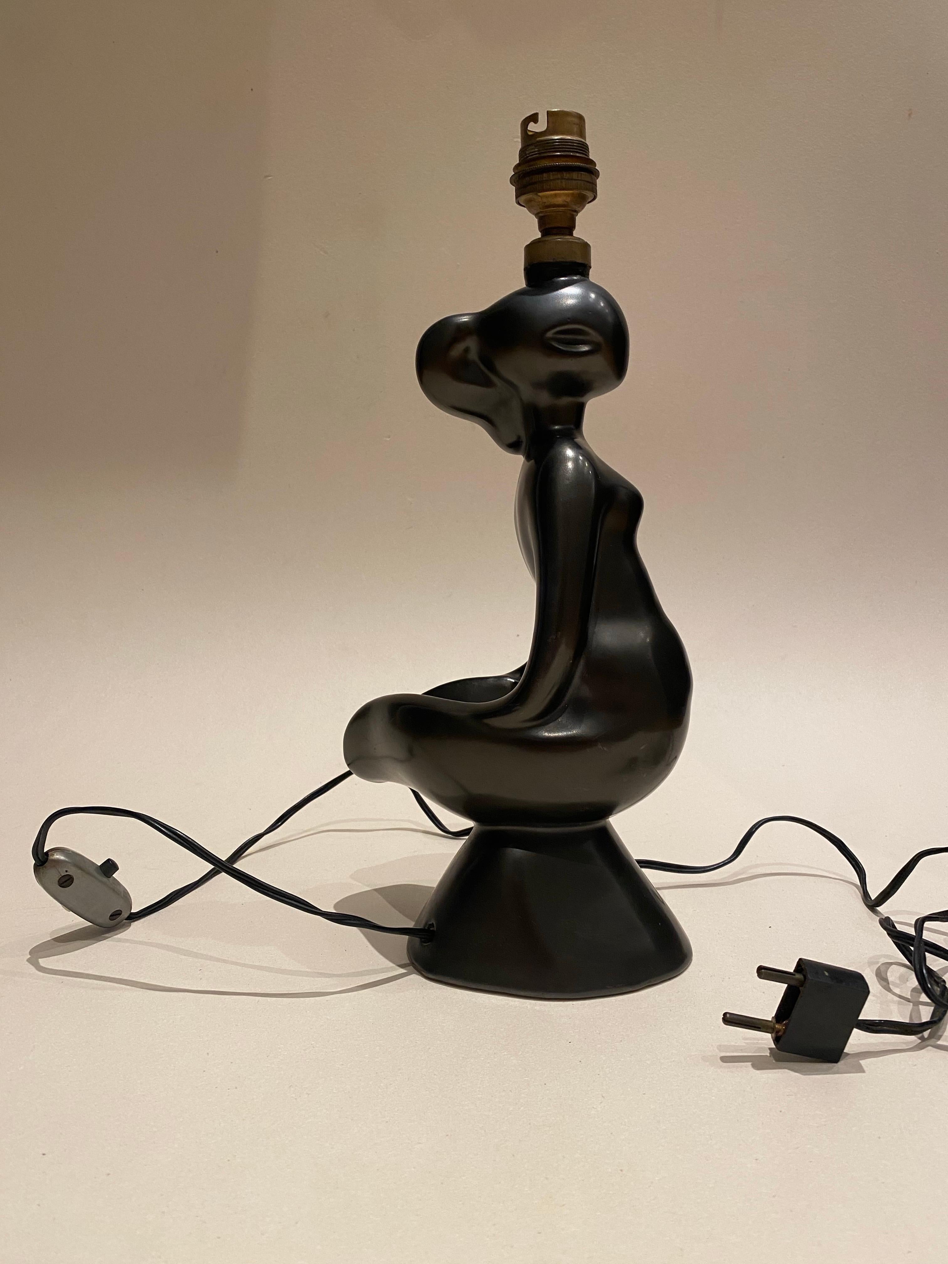 Lámpara zoomorfa de cerámica de Gil Agnoloni In the style of Georges Jouve, años 50. en venta 3