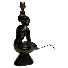 Zoomorphic Ceramic Lamp by Gil Agnoloni in the style of Georges Jouve, 1950s.