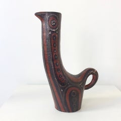 Zoomorphic Ceramic Unique Vase by Andre Freymond, circa 1960, Switzerland