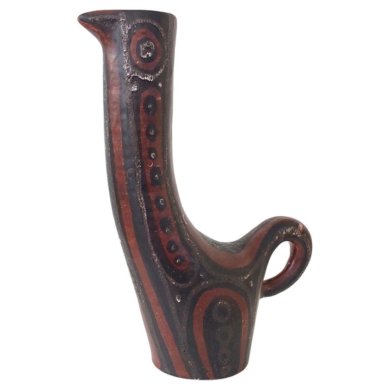 Zoomorphic Ceramic Unique Vase by Andre Freymond, circa 1960 ...