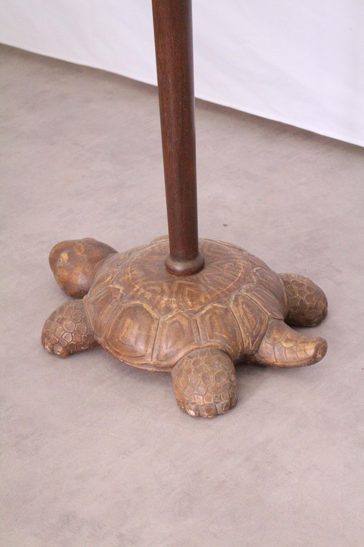 20th Century Zoomorphic Floor Lamp Tortoise Base Midcentury Light